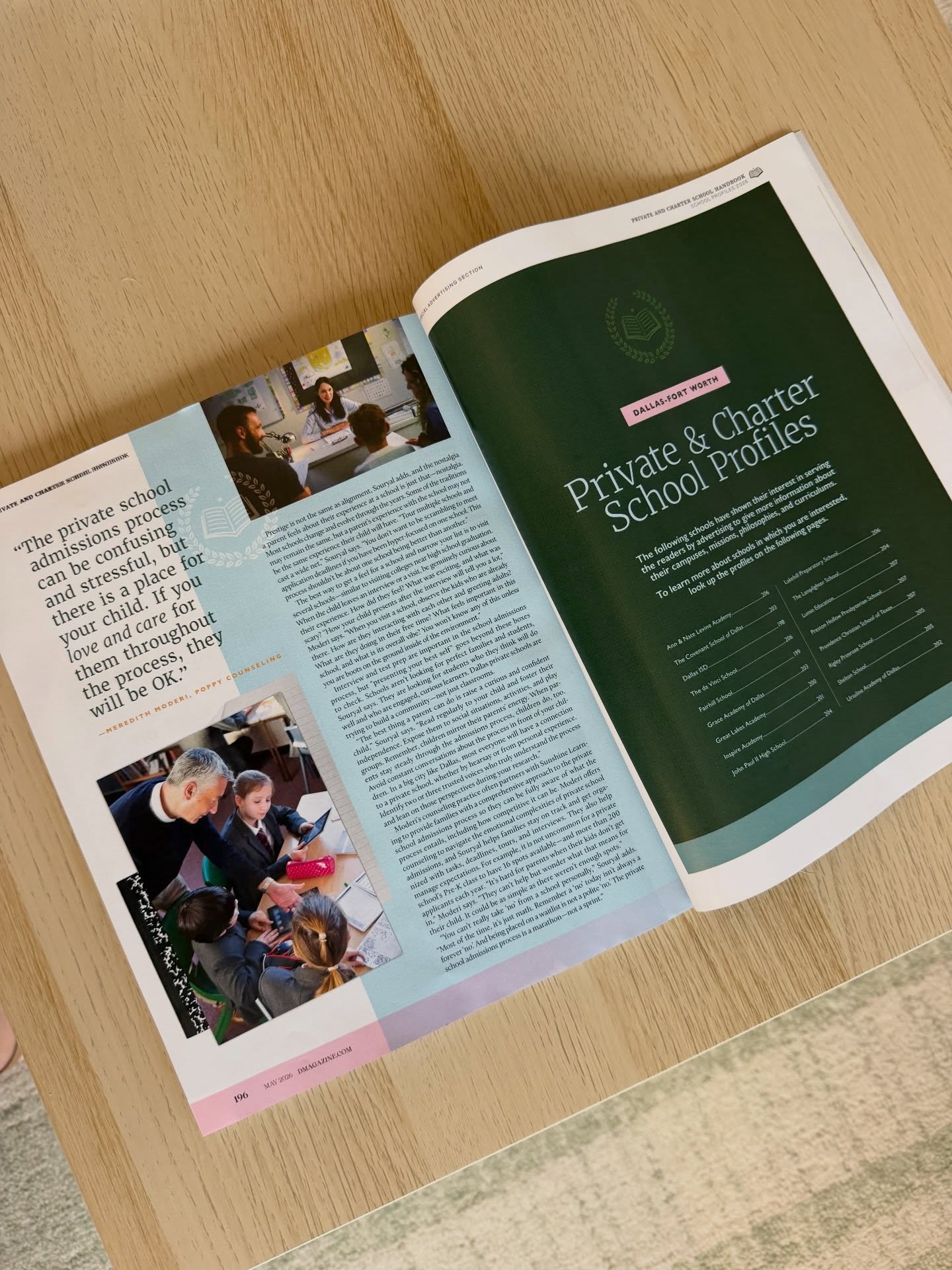 Thrilled to be interviewed alongside @sunshinelearningdallas about navigating the Dallas private school admission process! Check out the full article in the May edition of @d_magazine 💙