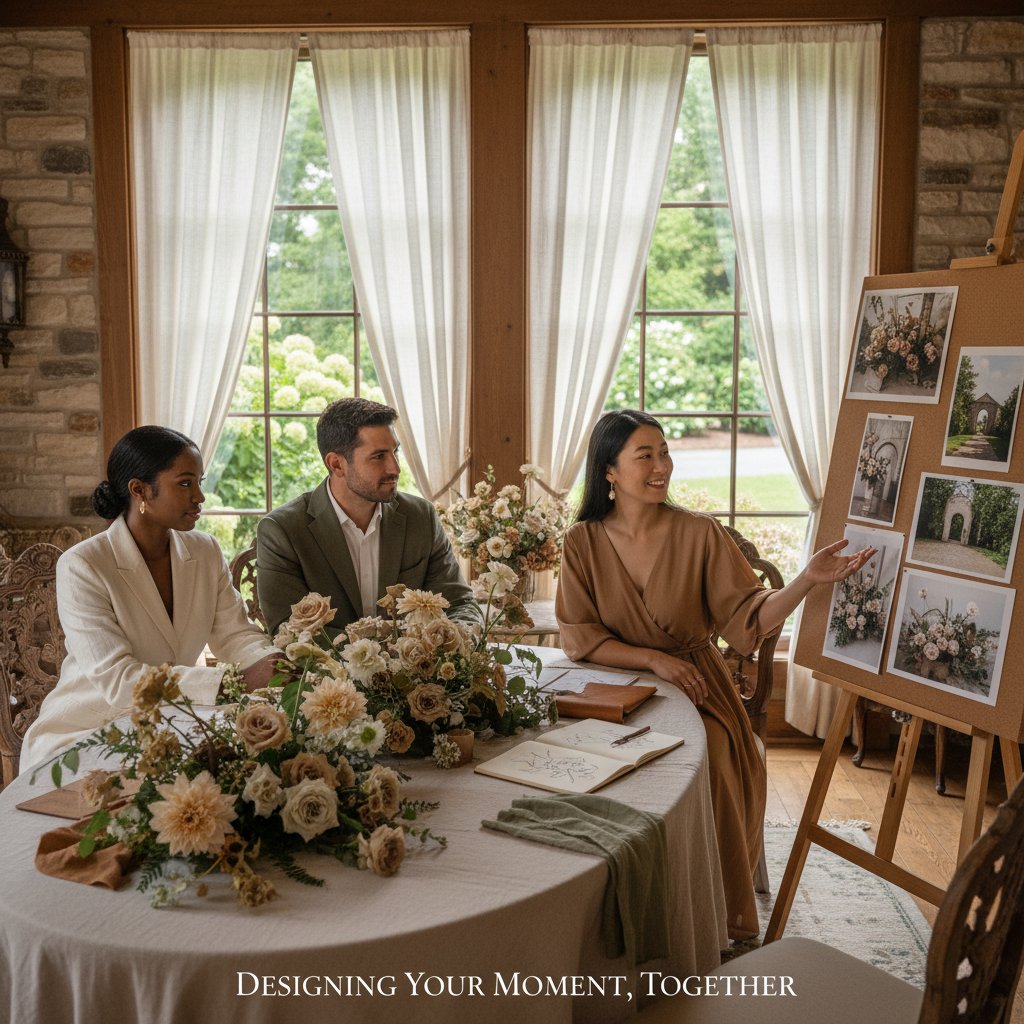 Behind every finished installation is a hundred tiny decisions made with care.
From the first sketch to the last candle lit, we design immersive botanical moments that feel effortless for you and unforgettable for your guests.
If you�re planning a wedding in Southern Maryland or the DC area, tell us the vibe you�re dreaming of and we�ll help you bring it to life.
#southernmarylandwedding #weddingflorist #eventdesign #behindthescenes