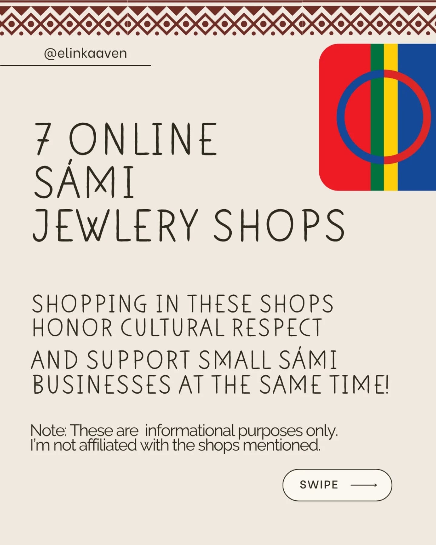 Another "ad" meant for informational purposes.☀️
I am not affiliated nor sponsored by any of the shops, and I don't know much more about these shops than that they exist and that I shop in them myself. 🤩
You can contact the store directly to get answers to specific questions about shipping and all of that. 📨
These shops are specifically for jewelry, and this list does not include all shops. I know about more shops on the Norwegian side, than the rest of Sápmi.
Let me know if you want more tips! I already have recommendations for books and clothing shops on my account.
Ollu giitu! Oaindaleapmái! 😍
#sápmi #souvenirs #jewlery