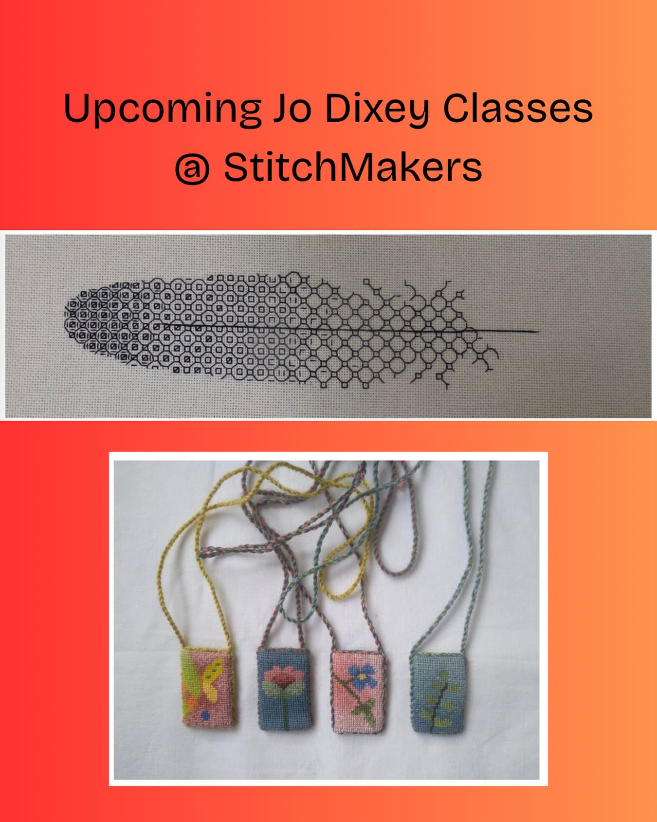 🌸 Treat yourself (or someone special) this Mother’s Day! 🌸
We’re excited to host Jo Dixey for two beautiful embroidery workshops at Stitchmakers:
🧵 Saturday 23 May – Intro to Shaded BlackworkCreate a stunning feather design while learning how to build tone using simple black stitches.
🌼 Sunday 24 May – Canvas Work PendantsDesign and stitch your own pendant or brooch, complete with a hand-twisted cord.
📍 Held at The Schoolhouse, @historicvillage (opposite StitchMakers)💲 $100 per day🪡 $50 deposit secures your place
Perfect for beginners or anyone wanting a creative day out—and a lovely Mother’s Day gift idea 💝
✨ Small, friendly classes—spaces are limited!
Message us or pop into Stitchmakers to book.