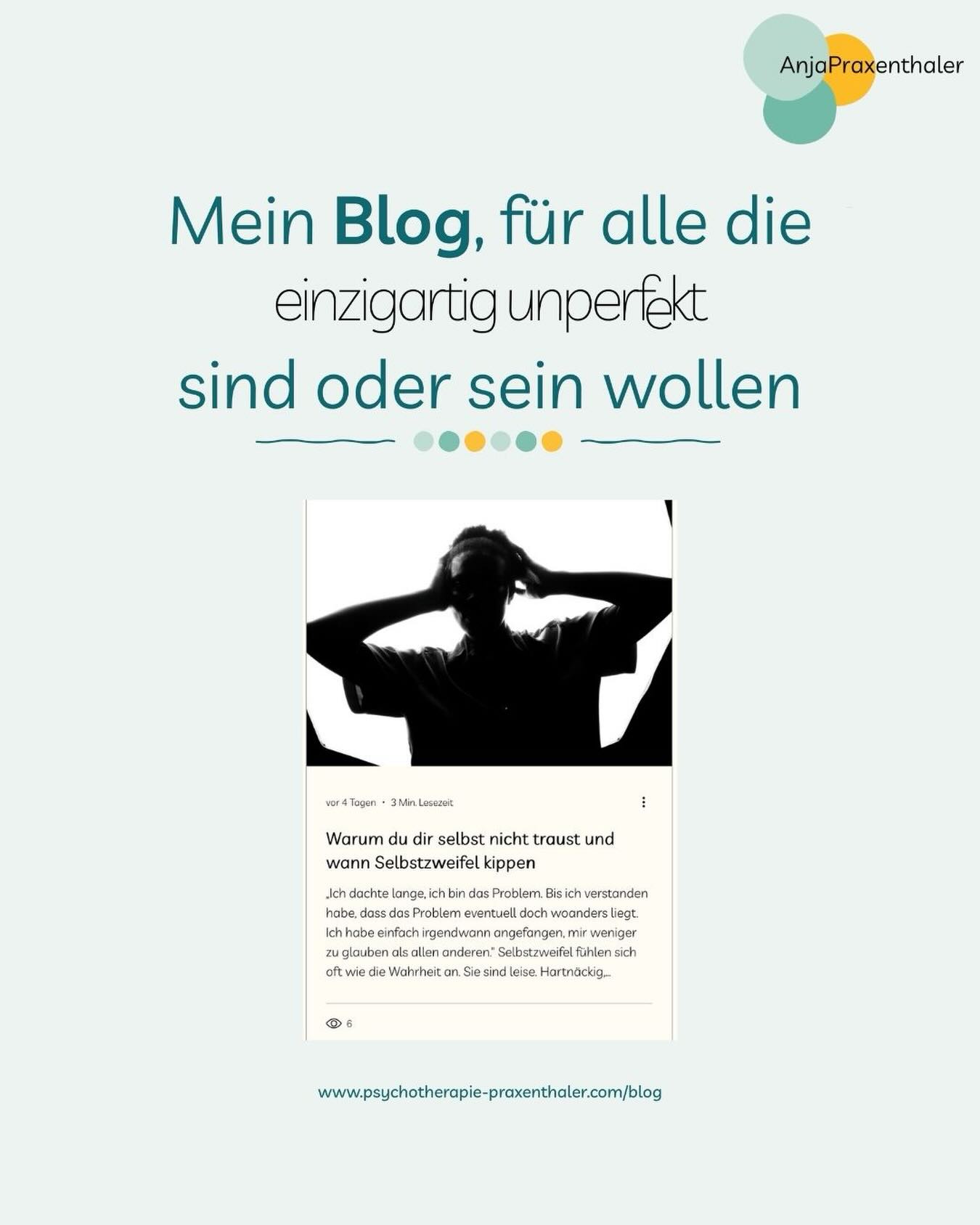 Wie oft, hast du dir schon gedacht, dass du das Problem bist?
Und wann hast du angefangen dir weniger zu glauben als anderen?
Oftmals habe ich das Gefühl an mir zu zweifeln, dass meine Selbstwahrnehmung mich in eine Falle locken will.
In meinem neuen Blogbeitrag erfährst du, wie du den Teufelskreis von Selbstkritik durchbrichst und deine Wahrnehmung in Balance bringst.
Und wenn du mehr als nur einen Blogartikel lesen möchtest, dann informiere dich hier über mein neues Gruppenangebot: SELBSTSEINDÜRFEN. ICH BIN.
https://www.psychotherapie-praxenthaler.com/event-details/selbstseindurfen-ichbin
#HeilpraktikerinFürPsychotherapie #PraxisPraxenthaler #AnjaPraxenthaler #Einzeltherapie #Paartherapie Coaching einzigartigunperfekt