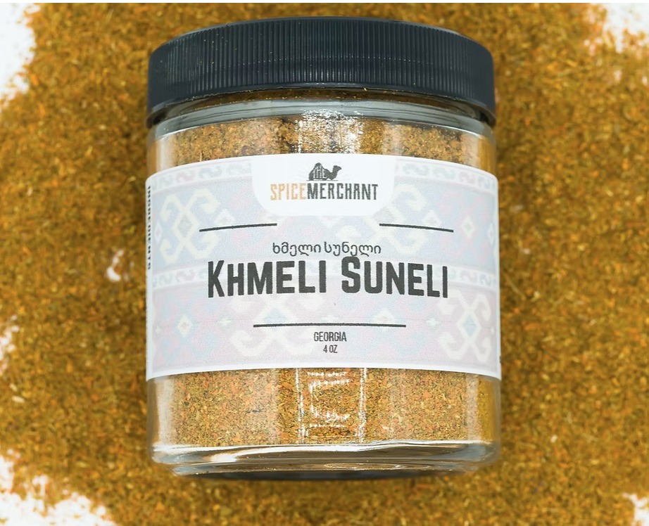 𝐊𝐡𝐦𝐞𝐥𝐢 𝐒𝐮𝐧𝐞𝐥𝐢 - Georgia’s signature spice blend — earthy, herbal, and complex. Known as the “Garam Masala of Georgia,” it elevates stews, meats, and classics like Chicken Kharcho. Hard to find, essential for adventurous cooks!
