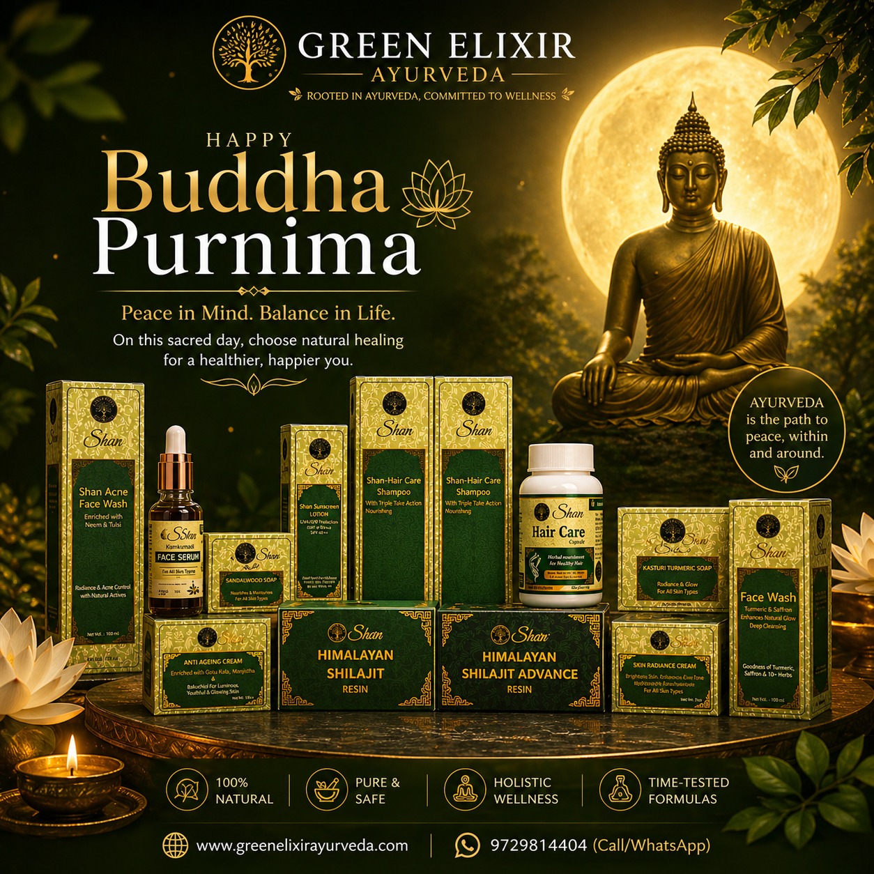 On the sacred occasion of Buddha Purnima 🌕
Embrace the essence of peace, balance, and mindful living—values deeply rooted in both spirituality and Ayurveda 🌿
At Green Elixir Ayurveda, we bring you closer to nature with pure, time-tested formulations designed to nourish your body, calm your mind, and uplift your soul.
✨ Elevate your wellness journey
✨ Choose natural healing
✨ Experience true harmony
This Buddha Purnima, gift yourself the luxury of Ayurveda 💚
🌐 www.greenelixirayurveda.com
📞 9729814404 (Call/WhatsApp)
#BuddhaPurnima #BuddhaPurnima2026 #PeaceWithin #MindfulLiving #AyurvedaLife #LuxuryAyurveda #NaturalHealing #HolisticWellness #GreenElixirAyurveda #HerbalCare #WellnessJourney #SelfCareIndia #HealthyLiving #AyurvedaHealing #AncientWisdom #BalanceInLife #ImmunityBoost #OrganicLiving #FestivalVibes #SpiritualWellness