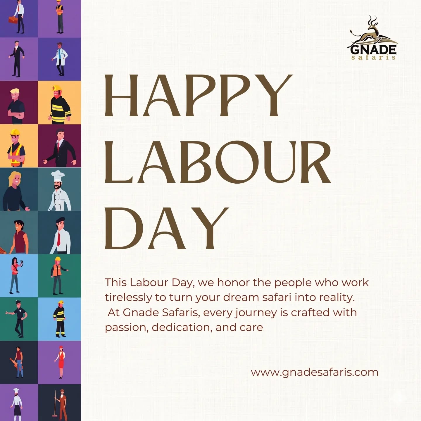 This Labour Day, we honor the people who work tirelessly to turn your dream safari into reality.
At Gnade Safaris, every journey is crafted with passion, dedication, and care