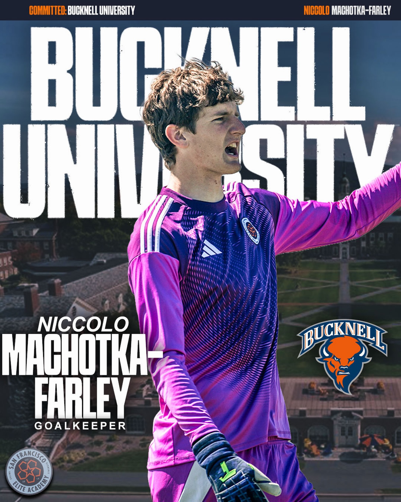 The position demands focus every single moment.
Niccolo brings that steady mindset to goal. Locked in, disciplined, and committed to doing his job, he gives his team a consistent presence at the back.
He handles the responsibility of the position, stays composed, and puts himself in the right spots to make plays.
Bucknell, you’re getting a goalkeeper who works, competes, and continues to grow into the role.
We’ll miss the focus, the effort, and the way he showed up day in and day out.
Bison, you’re getting someone you can count on.
#ForTheBay | #SiempreComoUno