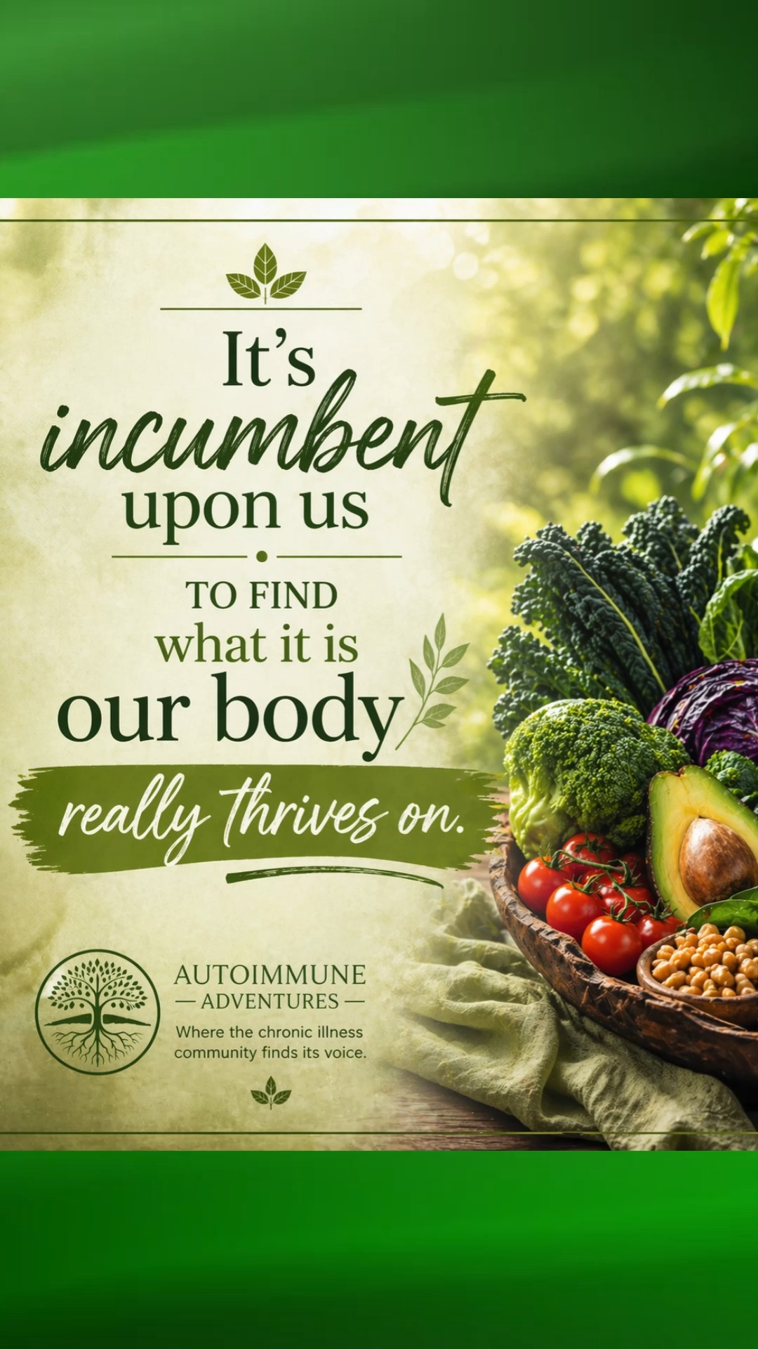 Your Body Has a Language
There is no one-size-fits-all when it comes to healing.
No perfect diet.
No universal answer.
There is only this—
learning what your body responds to.
What it thrives on.
What it rejects.
What it needs.
That awareness?
That’s where healing begins.
🎧 Episode drops April 28.
#ListenToYourBody #HealingWisdom #ChronicIllnessJourney #FoodAwareness #WellnessTruth #MindBodyHealing
