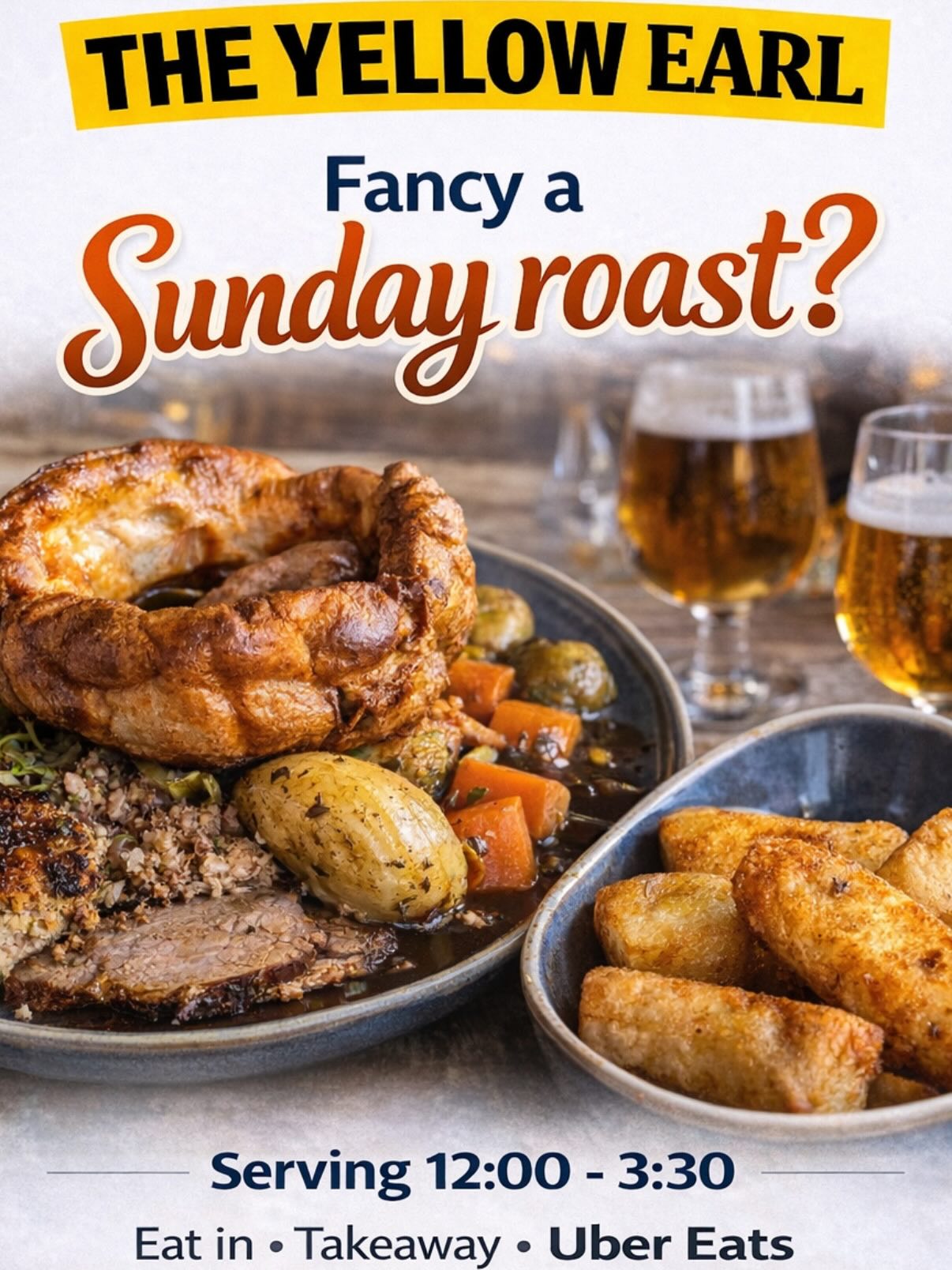 Sunday Roasts Done Right 🤩
Chicken, Ham, Beef Sunday dinners available today from £16
Full menu also available
COLLECTION ROASTS - Receive 15% on all collection orders!
🤸 Kids can enjoy
Roast dinner
Sausage & chips
Chicken bites & chips
Cheese burger & fries
From £6.95
Full menu is also available
🥡 Collect
🚗 Get it delivered straight to your door via Uber Eats
📞 Contact us on 01946 691450 or send us a dm
📱 WhatsApp: 07510 427358