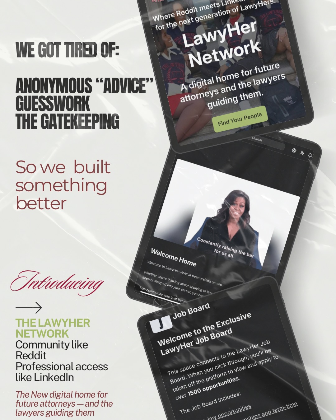 What if everything you loved about Reddit and LinkedIn merged together to be a safe space for women in law? (Re) introducing the lawyher network!
The space for our community to connect, learn, and support one another!
If you want to maximize all tha lawyher has to offer, you HAVE to join the LawyHer network—it’s where all the insiders are✨
#lawyher #lawtok #prelaw #lawschool #lawyer