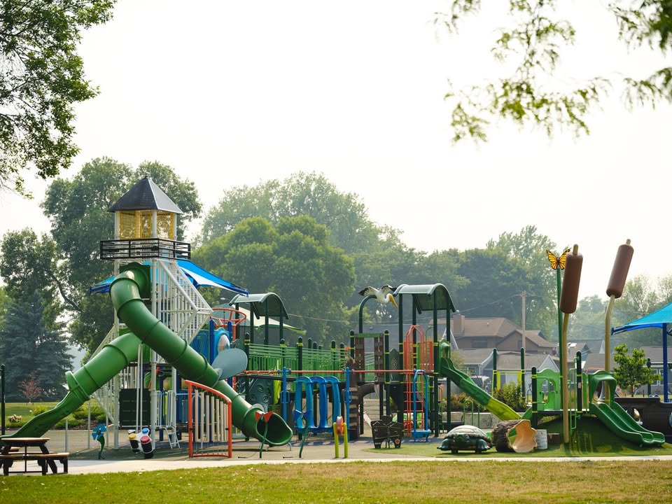 Jefferson Park brings a lakeside story to life through imaginative play. A 14-foot tower, customized to reflect the lighthouse that once stood on the site, anchors the design and connects the space to local history.
Custom details including a pelican feature, Cattail Post Toppers, aquatic animal climbers, and a color palette drawn from the surrounding environment invite creative, waterfront play scenarios. Inclusivity was thoughtfully incorporated throughout the space, with ramp access to the main structure and activities like Concerto, Rail-Rider, and the Rock’N Ship Glider placed across the playground, so every child can discover something they enjoy.
Discover custom designs from Little Tikes Commercial for your community!
.
.
.
#Park #ImaginativePlay #PlaygroundInspo #PlaygroundVibes