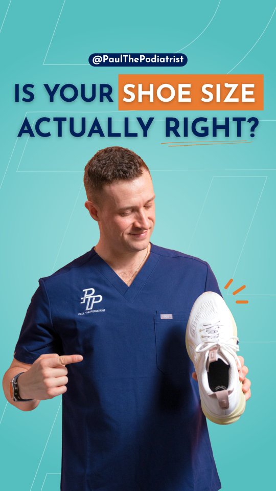60% of my patients are wearing the wrong size shoes 👟
Your feet can change shape and size over time due to age, weight changes, pregnancy, injuries, and more - so the size you wore years ago may not be the size you need now.
Comment SIZE and I’ll send you my full guide on how to check you’re wearing the right shoe size 👇