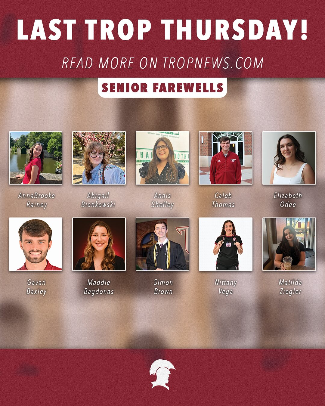 LAST TROP THURSDAY OF THE SEMESTER! 🚨‼️
Check out this week’s top stories, and our senior farewells!
Read more at tropnews.com