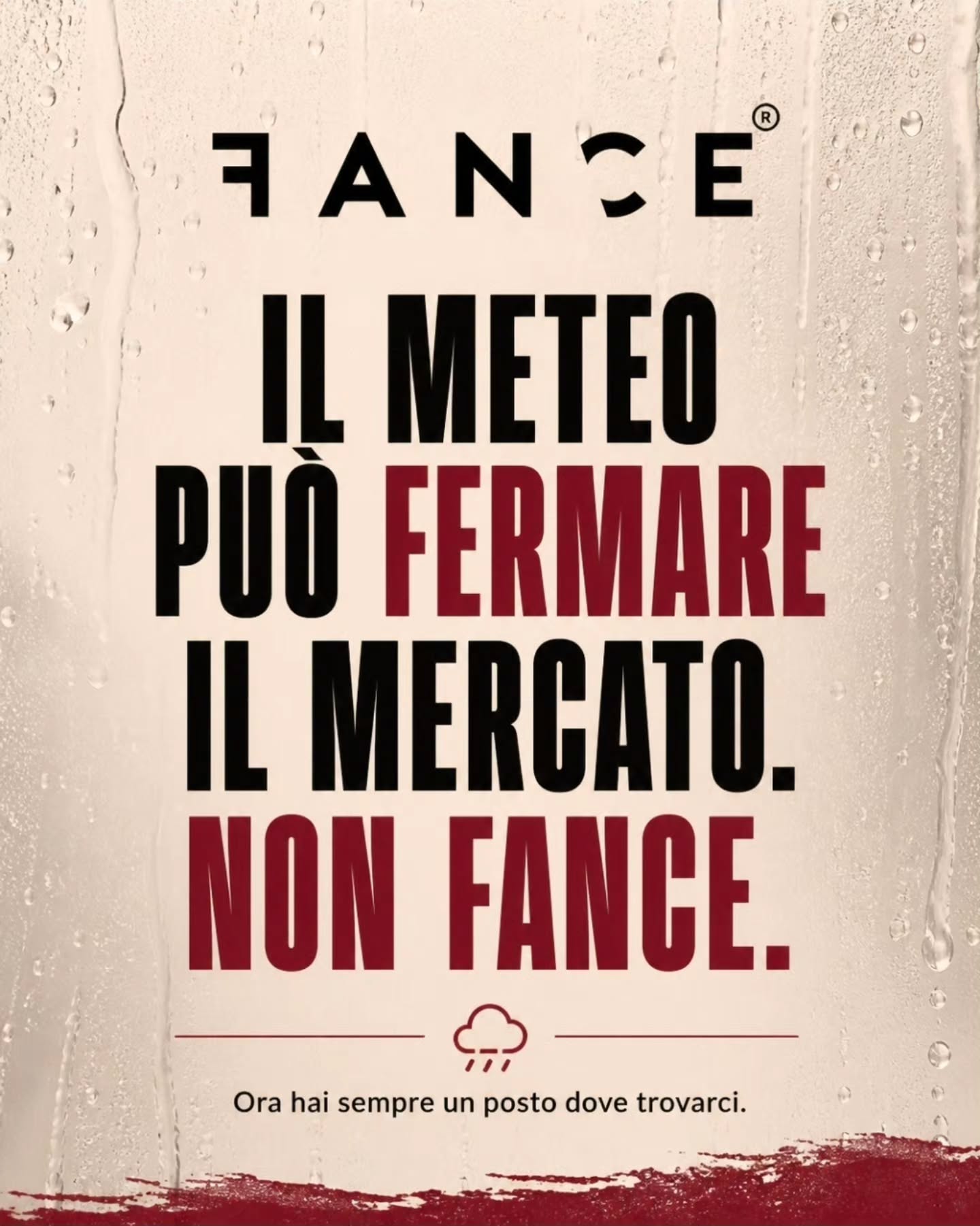 Il meteo può fermare il mercato.
Non FANCE®.
Fino a poco fa, quando pioveva, succedeva una cosa semplice: mercato saltato, banco chiuso, ci si vedeva alla prossima.
Adesso invece cambia tutto.
I mercati restano, come sempre.
Ma da oggi hai anche un posto fisso dove trovarci: all’asciutto, con calma, tutto il giorno.
Puoi passare, provare, guardare gli abbinamenti e scegliere senza dipendere dal meteo.
📍 FANCE® Store
Via Emilia 284
47922 Santa Giustina (RN)
🕘 Orari negozio
Lun–Ven 9:30–19:30
Sab 9:30–13:30 / 16:00–19:30
Dom chiusi
Stesso FANCE®.
Più facile da trovare.
#fanceabbigliamento #fance #santagiustina #rimini #abbigliamentouomo streetwearitalia mercati negozioabbigliamento romagna