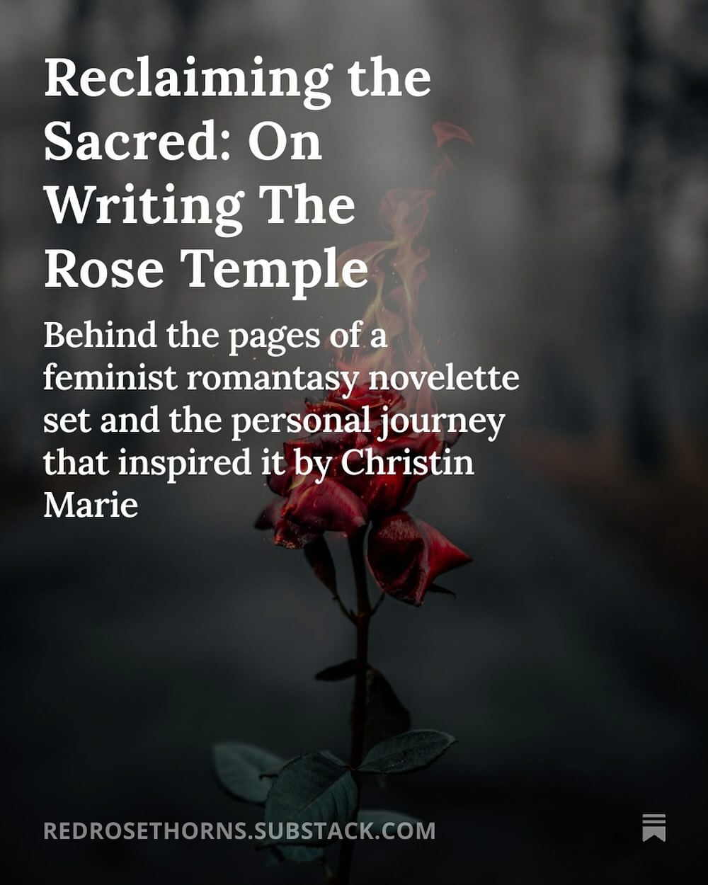 đClick on the link in the bio to read Christin Marieâs (@christin.marie.writer) inspiring essay on why she wrote her upcoming romantasy novellette, The Rose Temple.
This book may be small, but it is packed with so much wisdom. Each time I read it, I glean more, and we cannot wait to get this onto your bookshelves.đ
The Rose Temple is inspired by the goddess-centred traditions of the Bronze Age Aegean yet set in Classical-era Crete â a time when goddess reverence lingers as a quiet testament within a world already being reshaped by patriarchy. It follows a priestessâs transformative journey from sacred duty, through forbidden passion and heartbreak, to a reclaimed life of authentic desire and self-created purpose.â¤ď¸âđĽ
Perfectly apt representation for our press publications. And now that the edits are just about done, we can begin the best part of turning a manuscript into a book.
Stay tuned for more updates, and keep your inboxes open for all announcements on this bookâs journey.
đĽThe book is scheduled for release in October 2026.
.
.
.
#RedRoseThorns #BookLove #WritingCommunity #ChristinMarie #TheRoseTemple #ReadersOfInstagram #Bookstagram #FeministPublication #LiteraryFiction #Romantasy #IndiePress