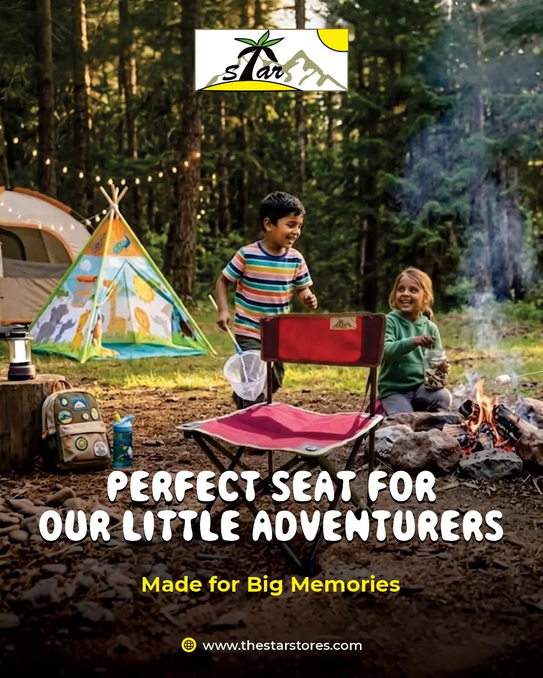 Every little adventurer deserves their own perfect seat! 🪑❤️
Introducing our Kids' Camping Chair—specifically crafted for your child, it’s the ultimate companion for indoor and outdoor use. Because childhood adventures are the ones they'll never forget!
👉 Don’t miss out — Shop Now! Link in Bio!
#KidsCampingChair #LittleAdventurers #TheStarStores #FamilyCamping #BigMemories