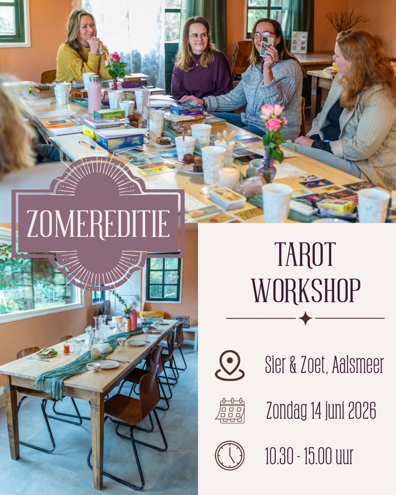 ☀️ Tarot Workshop ☀️ Zomereditie ☀️
De energie van juni nodigt uit om te reflecteren op wat er in beweging is gekomen.
Wat wil er bloeien?
Wat vraagt om voeding?
Wat woekert en mag worden bijgestuurd?
Waar zit de eerste oogst die je misschien nog niet (volledig) hebt erkend?
In deze workshop werk je met je eigen vraag of thema, en stem je af op de kaarten en de kracht van het seizoen.
Juist in de ontmoeting tussen het persoonlijke en het collectieve ontstaat een extra laag.
Patronen worden zichtbaar, beelden vallen samen, inzichten verdiepen zich.
Veel deelnemers keren terug. Omdat elke editie een ander licht werpt op wat al in beweging is en laat zien waar het verder wil groeien.
De workshop is ervaringsgericht: met meditaties, oefeningen en een speciaal op het thema afgestemde kaartlegging die je naar de diepere lagen van je bewustzijn begeleidt.
Daar waar helderheid, richting en innerlijke leiding voelbaar worden.
We werken in een kleine groep, zodat er ruimte is voor persoonlijke aandacht binnen een veilige, gedragen bedding.
En natuurlijk wordt alles weer tot in de puntjes verzorgd door @sier_en_zoet met de lekkerste koffie, speciale theetjes, heerlijke zoetigheden en een uitgebreide lunch.
📍 Aalsmeer
📅 Zondag 14 juni
🕦 10.30 – 15.00 uur
💸 €149,-
De vorige editie was snel vol.
Voel je dat je erbij wil zijn?
Via de link in bio reserveer je direct je plek. ✨
📷 @stefaniedeboerfotografie
#tarotworkshop #kaartlegging #dieptepsychologie