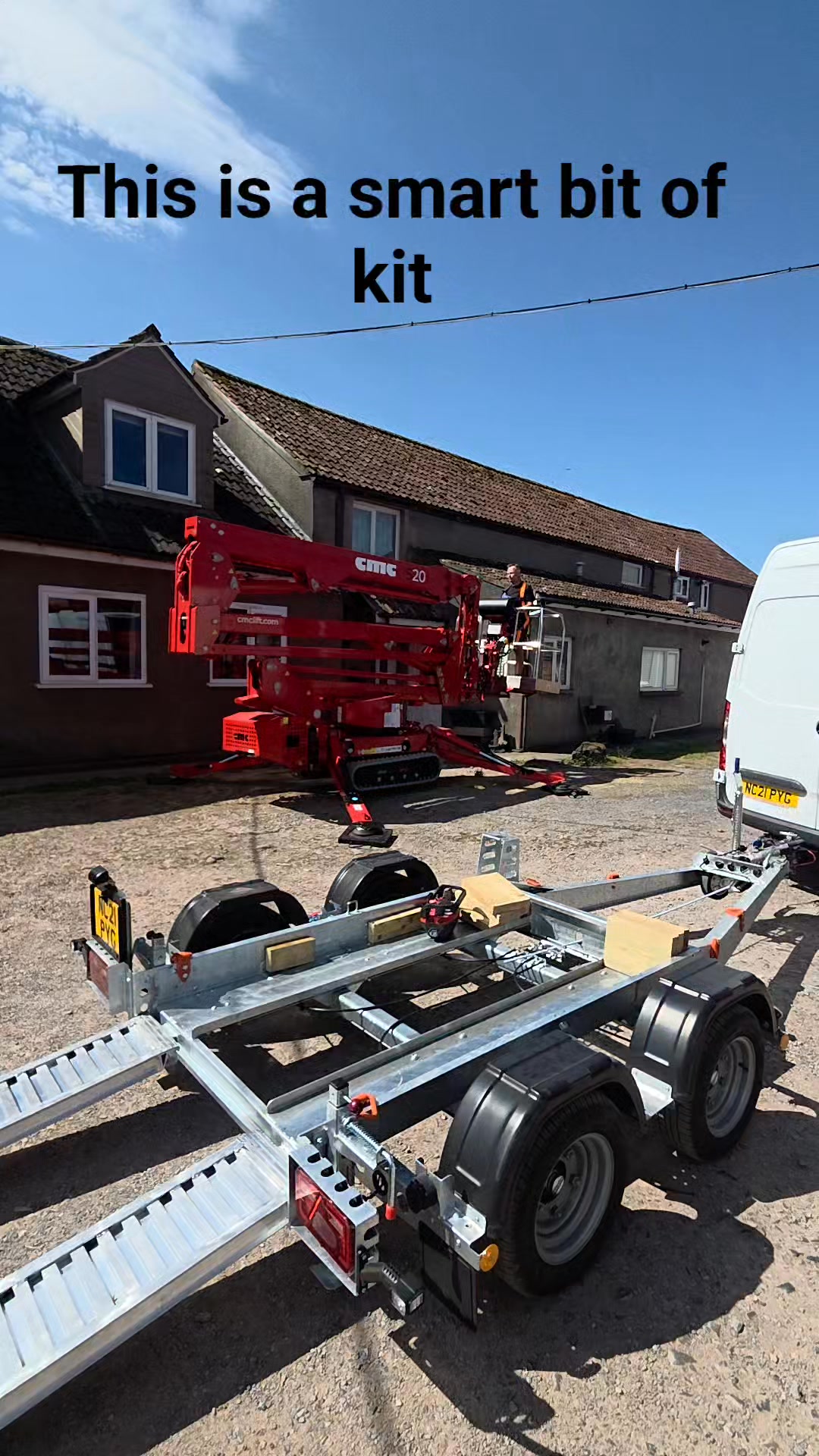 We has Inex Access and Maintenance LTD out with their spider lift to help replace a tile on our barn that we couldnt get to because of the cables