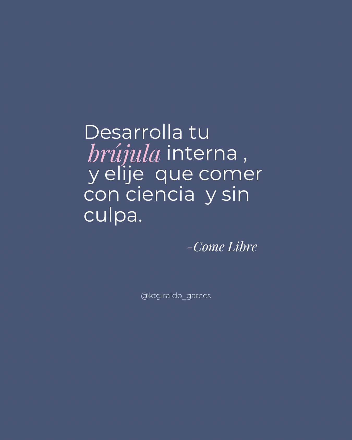 Conectar con tu cuerpo es entender que tienes una Brújula que te orienta y cuando la sabes escuchar aprenses a confíar en ti y en tus decisiones.
Así nace Come Libre, mi libro ✨
Un espacio para reconectar contigo y con tu forma de comer desde la libertad.
Nos vemos hoy en la Feria Internacional del Libro de Bogotá 📚 en Bogotá
Estaré compartiendo, firmando libros y conociéndonos 💫
#FILBO2026 #Bogotá #ComeLibre #KatheGiraldoG #NutriciónConsciente SinCulpa