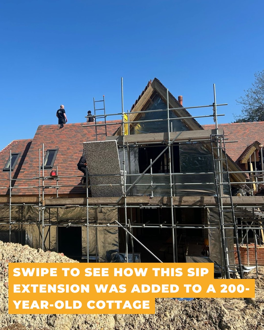 Swipe to see how Northerwood Farm is coming together.
Starting with the original 200-year-old cottage, this project is now progressing through the SIP extension phase, following the completion of the SIP outbuilding, which will become a yoga and wellness space.
It’s been great to see the transition from the standalone structure into the main build, with the new extension beginning to take shape alongside the existing property.
Working alongside:
@lghowsonltd on groundworks.
@awaengineers providing structural engineering.
@wilcoescaffolding on scaffolding.
@mcroofingltd providing the roofing.
#sips #siteprogress #selfbuild #renovationproject #fabricfirst