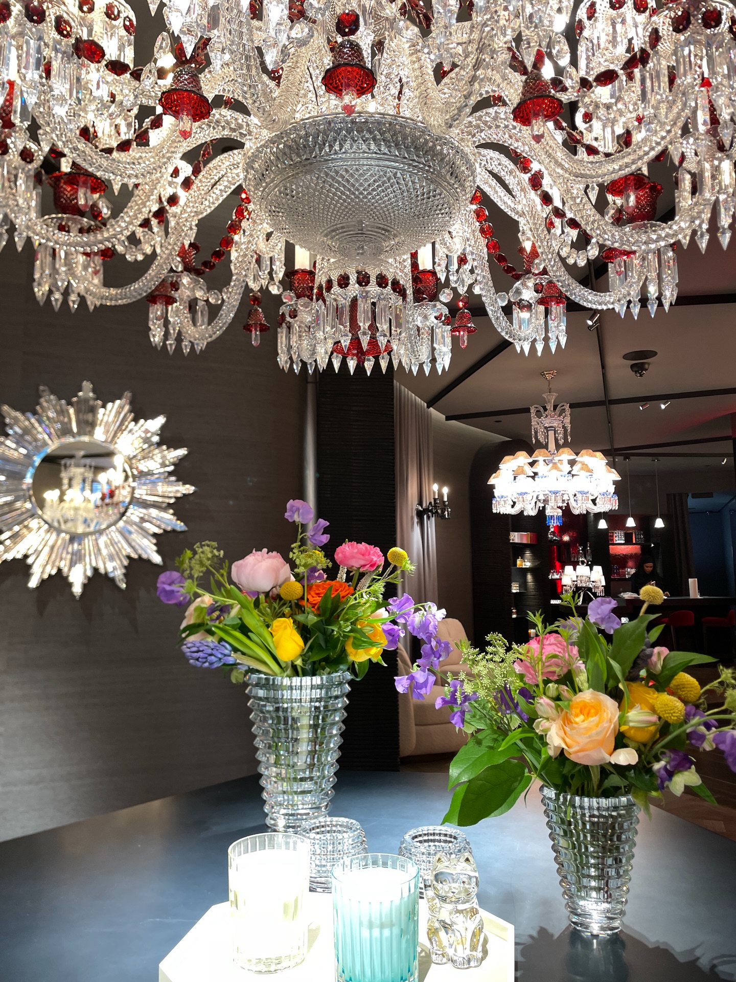 Baccarat floral arrangements