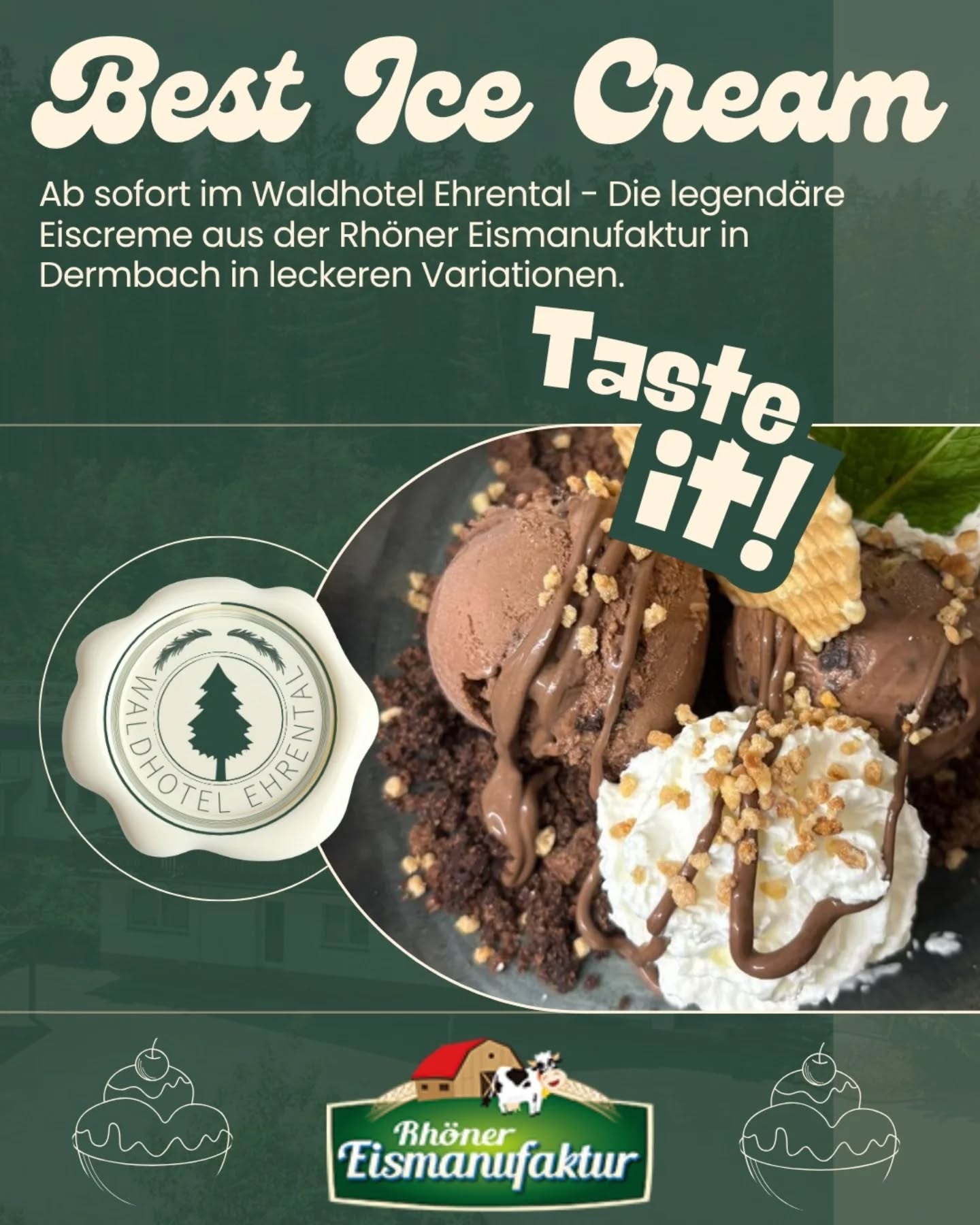 Sooooooooooooo lecker 😋🍨
Wie ihr wisst lieben wir ja frische, regionale und handmade Produkte aus unserer tollen Region! Kürzlich sind wir auf einen echten Knaller gestoßen. Habt ihr schon das Eis aus der Rhöner Eismanufaktur probiert? Einfach nur wow!! Da haben wir doch gleich zum Hörer gegriffen und eine Zusammenarbeit eingetütet. Und zack gibt es das leckere Eis auf unserer wunderschönen Waldterrasse in köstlichen Eiskreationen a la Waldhotel😍
Das müsst ihr einfach probieren! 🍨
#ZeitfürWald🌿
#zuGastbeiFreunden🌿
#eiskreationen#eismanufaktur#waldterrasse
@rhoenereismanufaktur