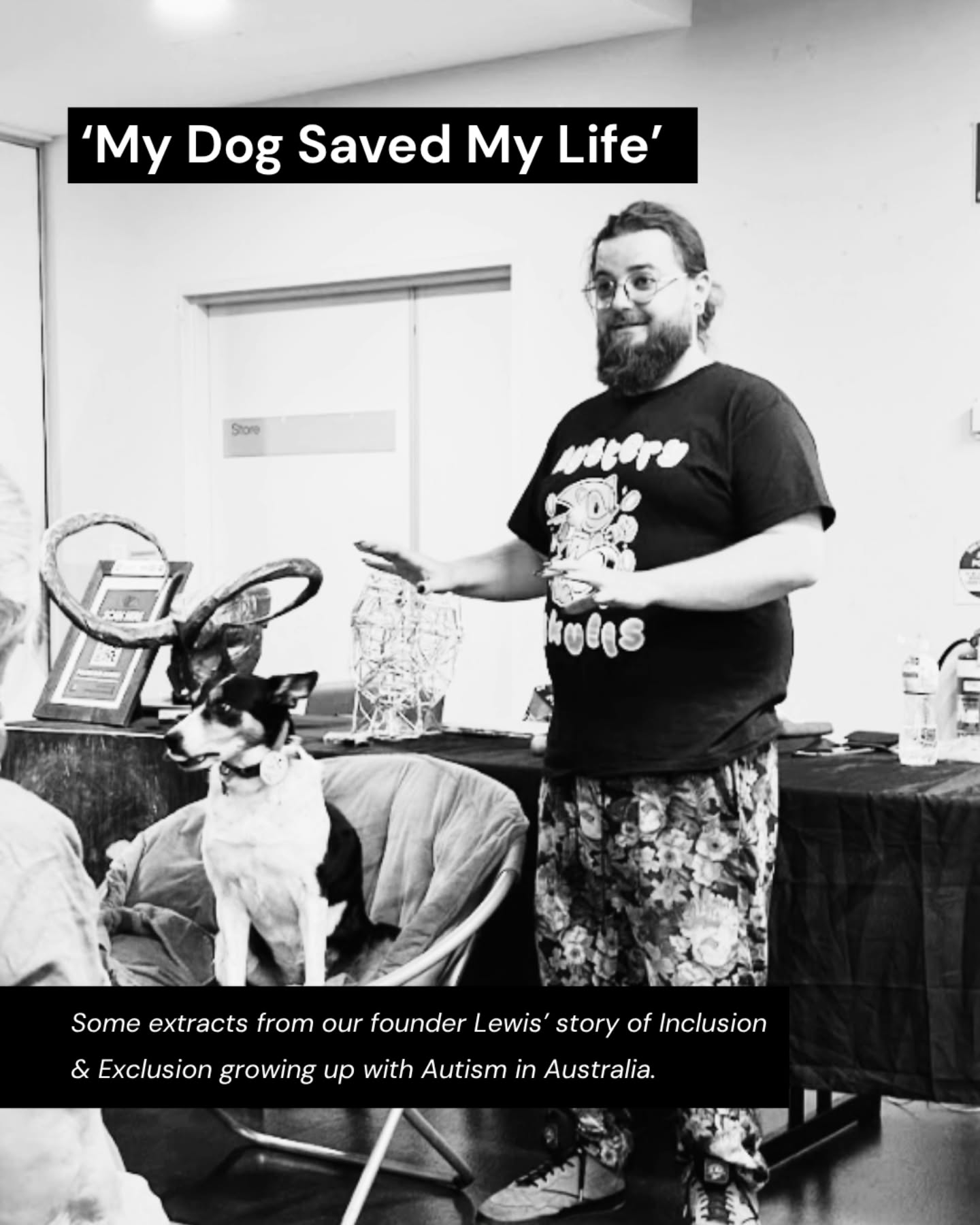 It's the end of Autism Awareness Month, and as a Studio founded on Neurodivergence, we wanted to share a snippet of our story. Founder, Lewis Argall, presented 'My Dog Saved my Life' as part of the Inclusion and Diversity Festival in Sydney last year. We've only captured a small portion of the presentation, but we hope that it connects with even just a few people out there.
Lewis talks about his experience of simultaneously being too much and not enough "I care too much, I'm not invested enough" "I speak so well I must be employable but I fail every single job interviewer just by opening my mouth?"
We're building Doggus Films as a space where Neurodivergent creatives can safely be themselves. Where they are neither too much, nor not enough. Where unique strengths are truly harnessed and where the stories we tell are the ones we see ourselves in, not the ones designed to be just another blockbuster.
#autismawarenessmonth#neurodiverseartist#neurodivergent