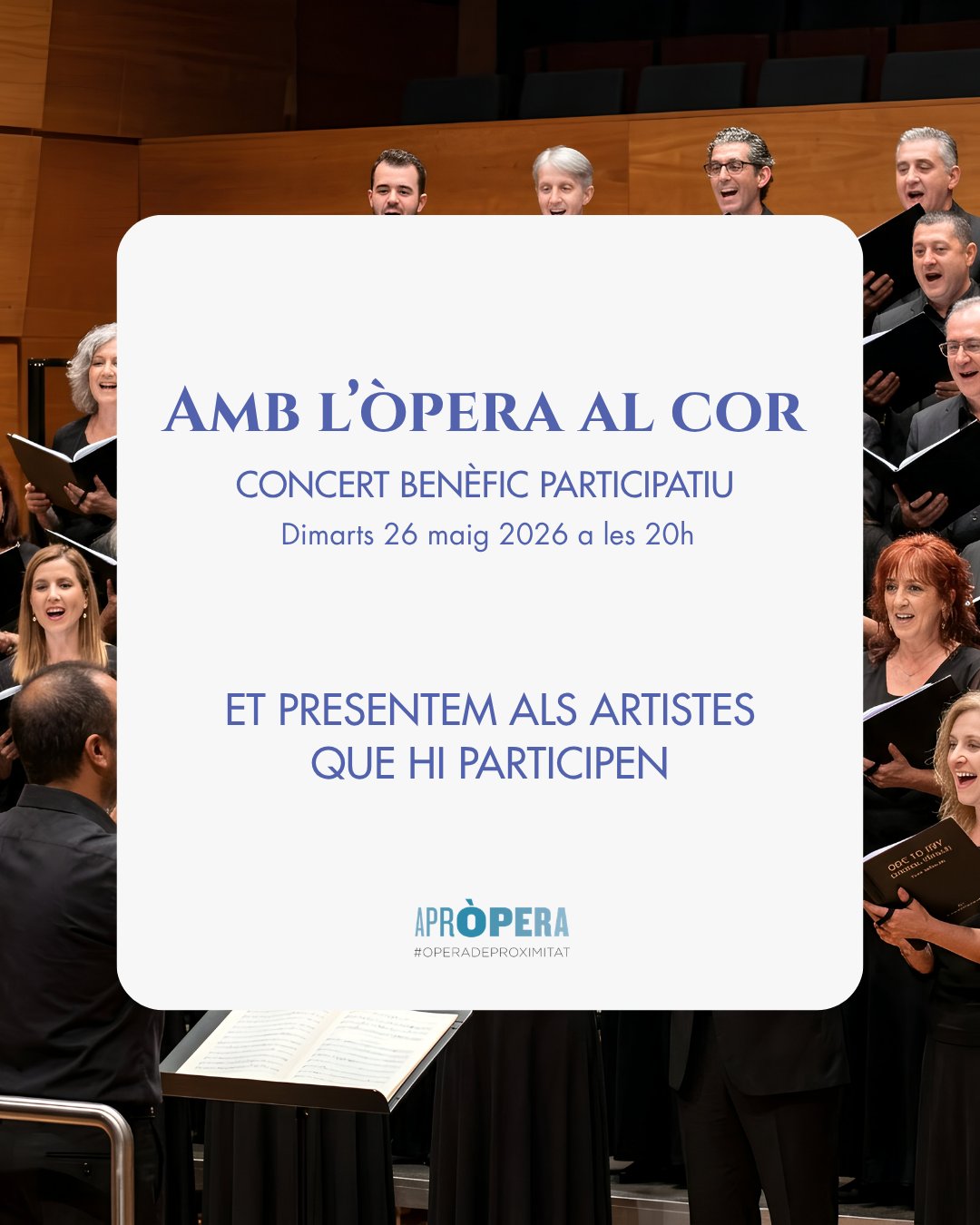 A “Amb l’òpera al cor” hi participen artistes de primer nivell que fan possible aquesta proposta.
Avui te’ls presentem:
Laura Brasó, soprano
Olga Syniakova, mezzosoprano
Antoni Lliteres, tenor
Marc Sala, tenor
Jeroboám Tejera, baix
Cor participatiu
Miquel Ortega, direcció musical
Berta Brull, piano
👉 Recorda que ja pots formar part d'aquesta experiència: entrades i fila zero disponibles al link de la bio.
Concert en col·laboració amb l'Ajuntament de Sant Cugat del Vallès.
#opera #santcugat #culturaviva #musica #concert @culturastc @ajsantcugat
