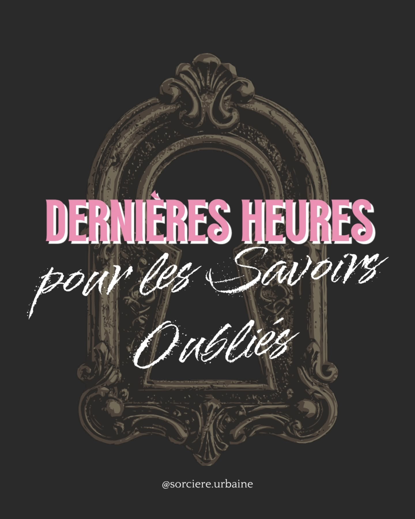 | Dernières heures ⏳️ |
Après ce soir, il sera trop tard 🥀
Les Savoirs Oubliés se refermeront définitivement. Ils ne sont disponibles nulle part, ni en vente, ni offert ailleurs.
➡️ Uniquement aujourd’hui si tu t’abonnes à l’Institut. Ta Sororité t’attend, l’appel des Savoirs Oubliés se fait entendre.
Lance-toi et rejoins-nous !
➡️ Si tu ne le sais pas déjà, dans l’Institut, chaque mois tu auras accès à :
🔮Un cours enregistré spécifique à la Sororité intégrée, à visionner quand tu le souhaites
✒️Un journal de tarot avec des exercices, des fiches tarot, des exercices de journaling ou d’autres outils pour te permettre d’assoir tes apprentissages
🕯Une mini vidéo exercice (entre 5 à 20 mns)
💫Un accès à la Bibliothèque des Arcanes, où chaque mois un nouvel ebook sera ajouté en libre consultation
🙌Un cours commun à toutes les Sororités portant sur une autre discipline que le tarot (intuition, astrologie, numérologie, développement personnel,…)
🗝Un accès au Discord et au groupe Whats App de ta Sororité pour partager entre élèves !
Pour nous rejoindre, suis le lien dans ma bio ⬆️ !