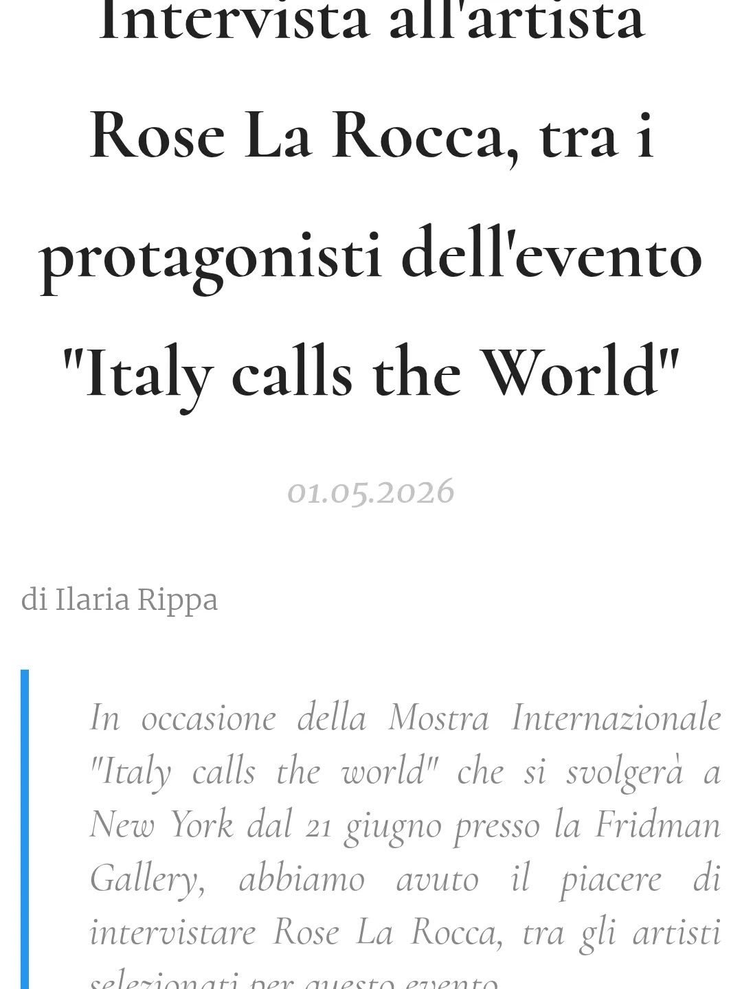 https://www.iloveitalynewsarteecultura.it/l/roselarocca/?fbclid=IwdGRjcARi3OljbGNrBGLcNmV4dG4DYWVtAjExAHNydGMGYXBwX2lkDDM1MDY4NTUzMTcyOAABHrahkIuVwrT23Bj3aeOXDWePngkrqOGKm0CiatWbOcNdwtDOCCFzLSGA6pqb_aem_eMcDQPA47xk_qf9Y-MmczQ
#iloveitaly