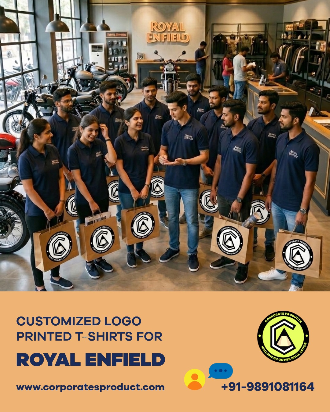 Looking for Royal Enfield staff T‑shirts for your showroom or workshop?
We manufacture high‑quality Royal Enfield staff T‑shirts with custom logo printing, perfect fit and durable fabric – ideal for sales staff, mechanics and delivery riders.
From design to delivery, we handle complete uniform solutions so your team always looks professional and on‑brand.
Save this post & DM now for catalog, fabric options and best bulk prices.
Royal Enfield staff t shirts, showroom uniform, workshop mechanic t shirt, custom staff uniforms, corporate uniform supplier India
#royalenfielddealer #royalenfield