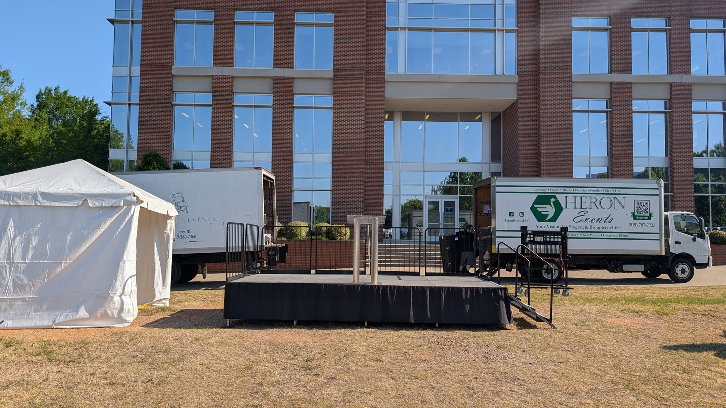 A simple setup, done right.
We provided a clean stage and our lectern for Purple Stride at @ncstate—helping create a polished space for speakers during an impactful day supporting pancreatic cancer research.
#PurpleStride #NCState #EventProduction #StageSetup #AVSupport #HeronEvents
