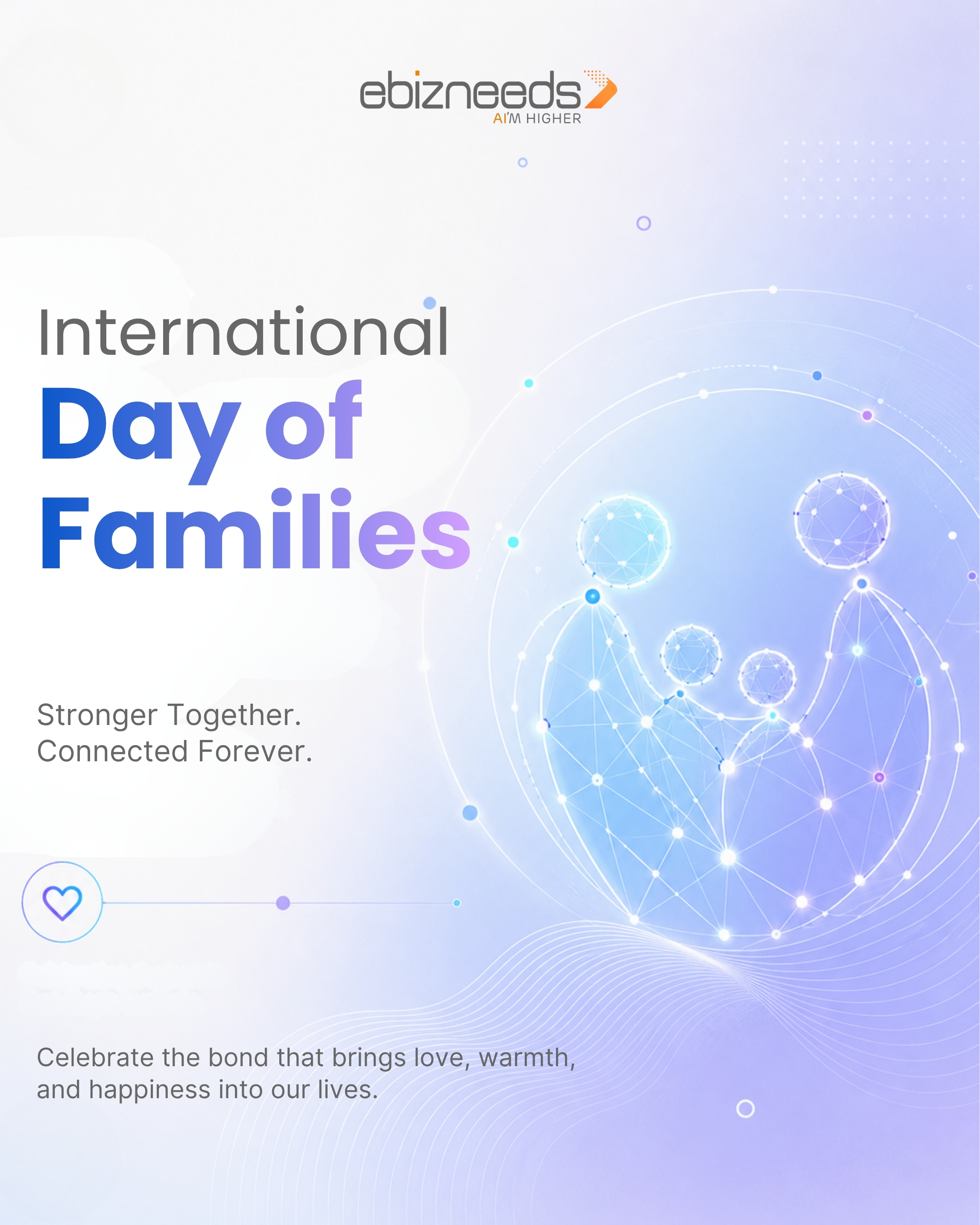 Success feels better when shared with family. Today, ebizneeds celebrates the relationships that bring strength, motivation, and meaning to every step of life’s journey.
#InternationalDayOfFamilies #ebizneeds #MeaningfulConnections #FamilyLove #GrowingTogether #DigitalWorld #SharedSuccess #CommunityAndCare