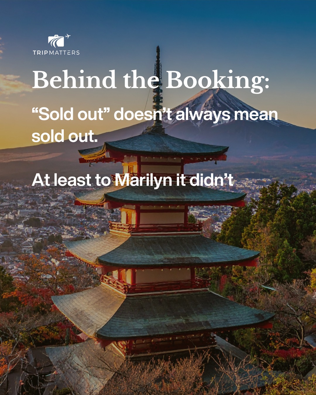 Seeing “sold out” usually feels like the end of the road.
But what’s available online isn’t always the full picture. Travel advisors often have access to inventory and opportunities that aren’t visible to the public.
In this case, our advisor Marilyn Vincent not only secured those “sold out” cabins, but did so at a lower rate with added perks.