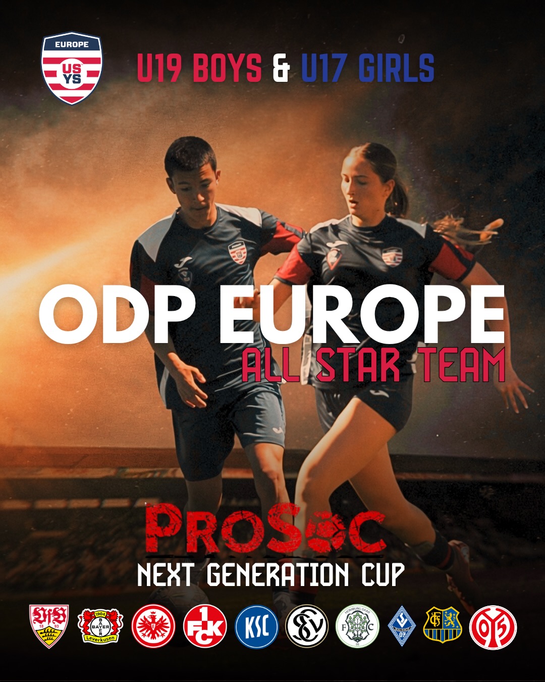 Join our ODP ALL STAR TEAM
Do you have what it takes to go head-to-head with top European competition?
Date:
U19 Boys - 18. July
U17 Girls - 15. August
Location: KMC - Waldmohr, Germany
The ProSoc Next Generation Cup will be hosting both a U-19 Boys and U-17 Girls youth
Bundesliga tournament!
This is more than just a tournament. It’s a chance for players to compete at a high level, gain valuable experience, and add a strong, credible event to their player CV.
Last year, a team from the United States, Legends FC, took home first place, showing exactly what’s possible on this stage!
If you are interested, send us a DM or Mail (mrrodriguez@usyouthsoccer.org) with all of the required Information and we will get back to you!
#usys #odp #usyouthsoccer
#usyouthsoccerodp