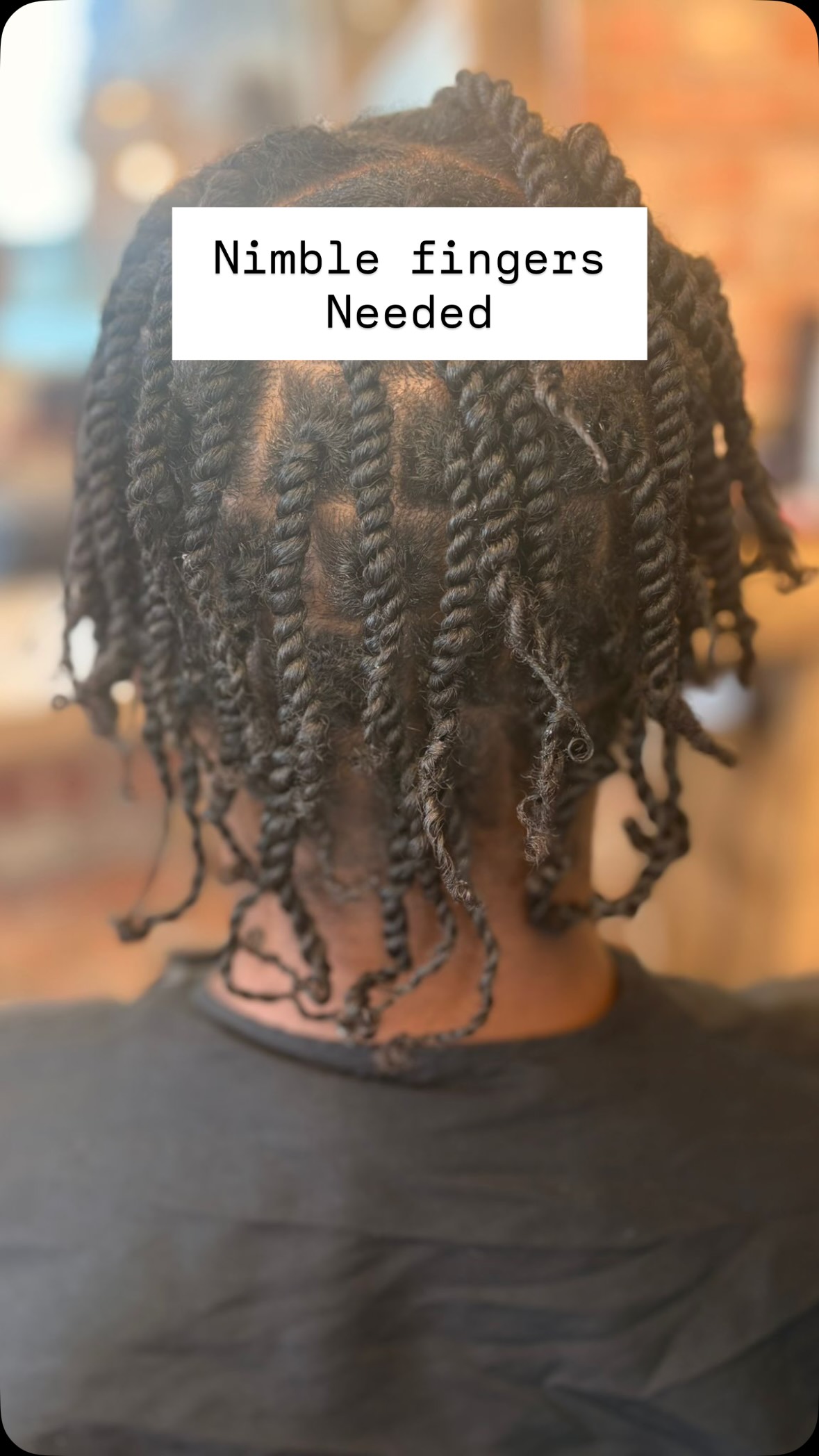 The concentration on my face 😂
Determination at its best! This was me trying two strand twists for the first time. One of the things I love about tight curls is the versatility. Once set the twists can be unravelled to for larger wavier curls with shed loads of volume.
By day three I’d nailed them! Woo hoo!
#twostrandtwists