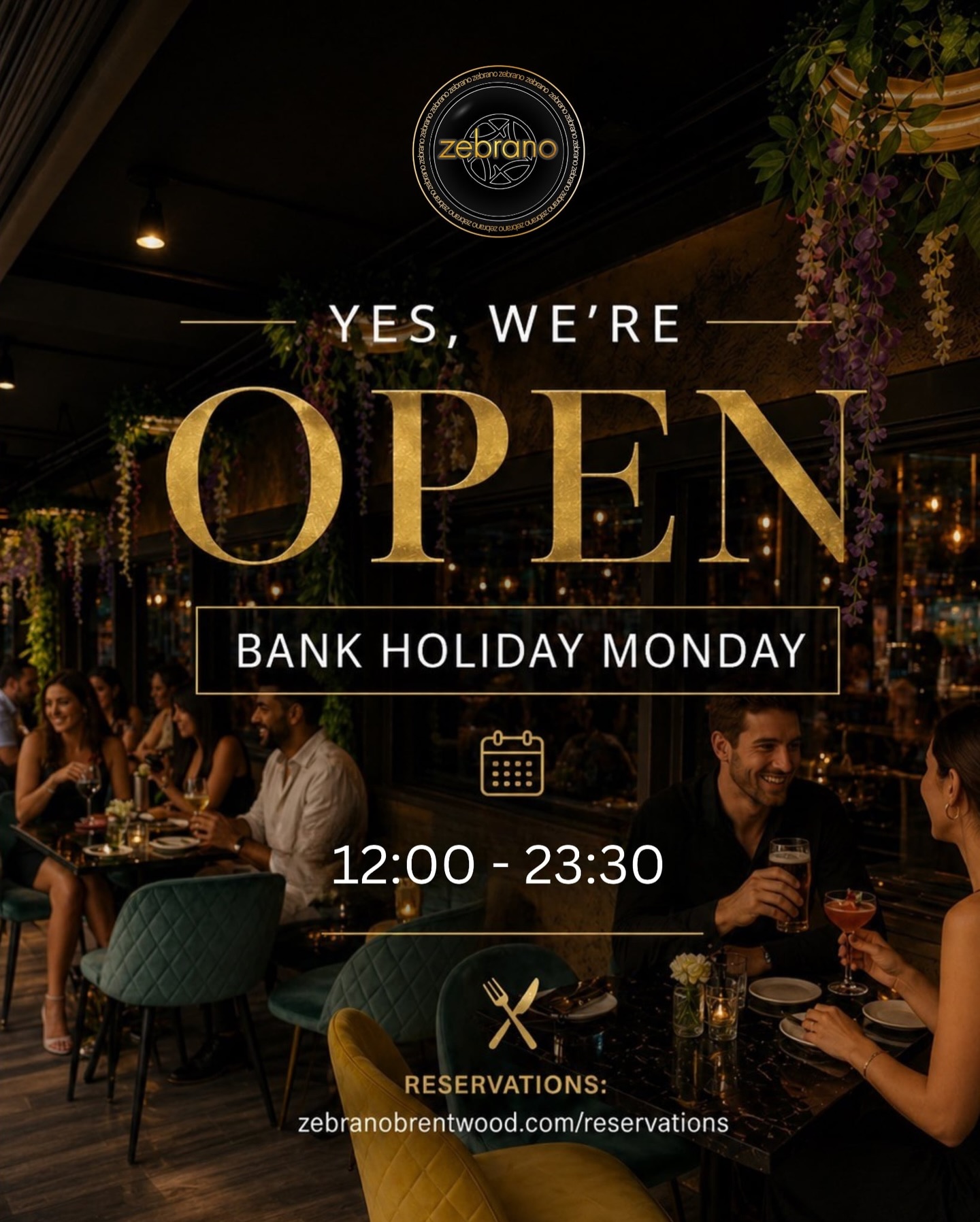 Bank Holiday plans? We’ve got you covered 🍹
We’re open this Monday, 4th May — join us for Happy Hour on the terrace or settle in for a delicious meal.
🔗zebranobrentwood.com/reservations
#bankholiday #bankholidaymonday