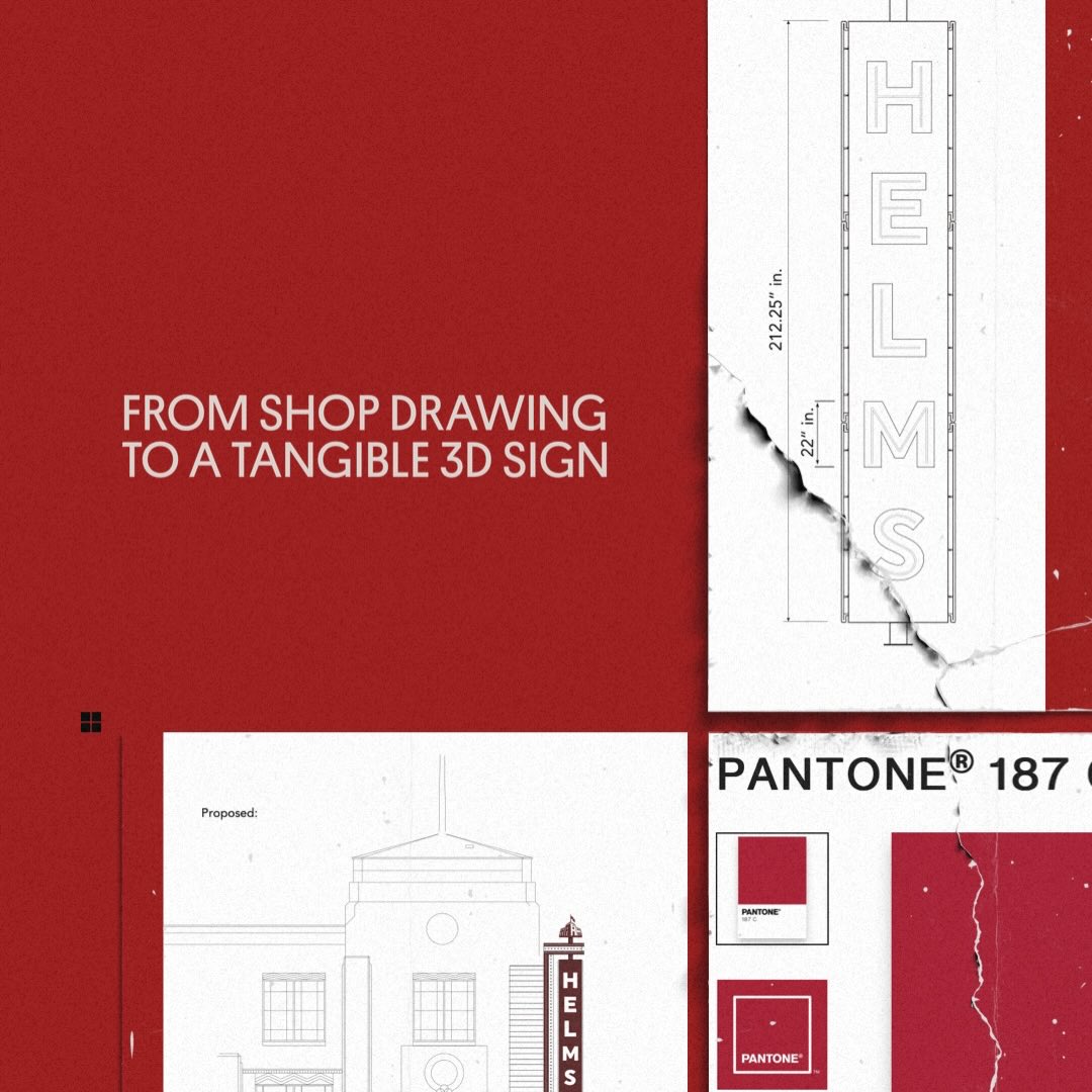 Mental concept ~> Shop drawing ~> Fabrication ~> Installation ~> Repeat