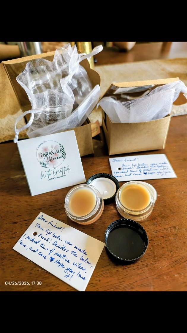 Some orders feel different. This was one of them ❣️
Sara (@freespirited_aquarian) wanted to gift Taravali to her closest friends… and somewhere between making each lip balm and writing those notes, it stopped feeling like an order.
It felt like being trusted with something personal.
Also, can we talk about you for a second?
Sara is an awesome baker! If you’re looking for the best desserts in Bangalore, you’re going to LOVE Sara’s Keeka Cakes (@keeka_cakes ), I guarantee it with all the cells in my body!
What a beautiful world this is!
I'm grateful to you!
With love,
Lakshita
