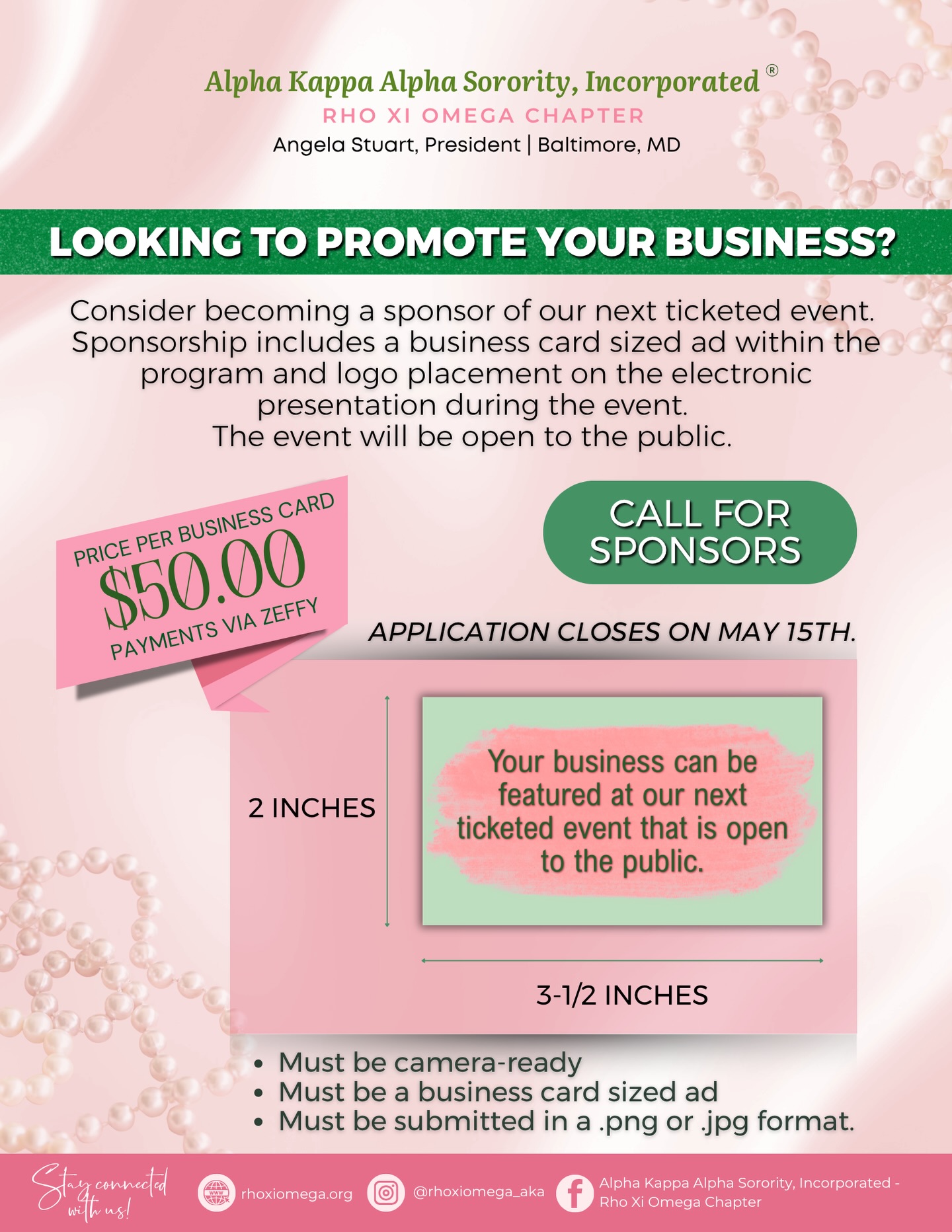 Rho Xi Omega is intentional about uplifting Black-owned and women-owned businesses, and weโre putting action behind it. ๐๐ We are building our own directory to make sure our community gets seen, supported, and circulated. ๐๐๐๏ธ
If youโre a business owner, or know one who deserves to be in the room, this is your moment ๐ต๐ต. Join our directory for $50 and get the opportunity to highlight your business at our next public event.
Tap in using the link in our bio to register as a sponsor or share this with a business owner who needs to be part of this. Letโs keep building, together. #AKA1908 #RXO1988 #buildingoureconomicwealth