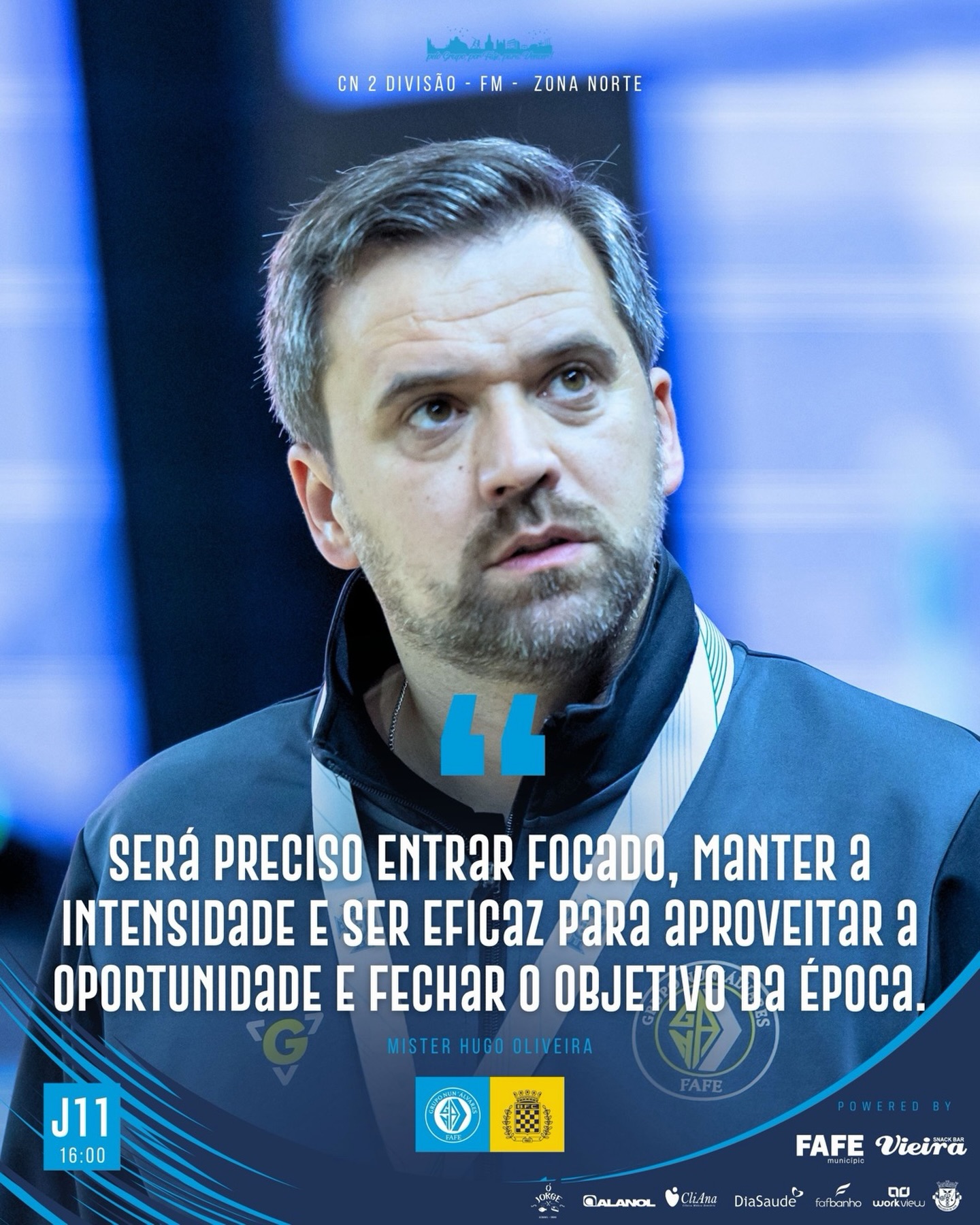 #GNABFC👔 💬 “Depois da boa prestação na Taça de Portugal, a equipa chega motivada a este jogo da 2.ª Divisão Nacional, onde uma vitória garante a manutenção.
Do outro lado estará um adversário que ainda procura a sua primeira vitória até ao fim do campeonato, o que torna o jogo perigoso e exigente.
Será preciso entrar focado, manter a intensidade e ser eficaz para aproveitar a oportunidade e fechar o objetivo da época.
#peloGRUPOporFAFEparaVENCER