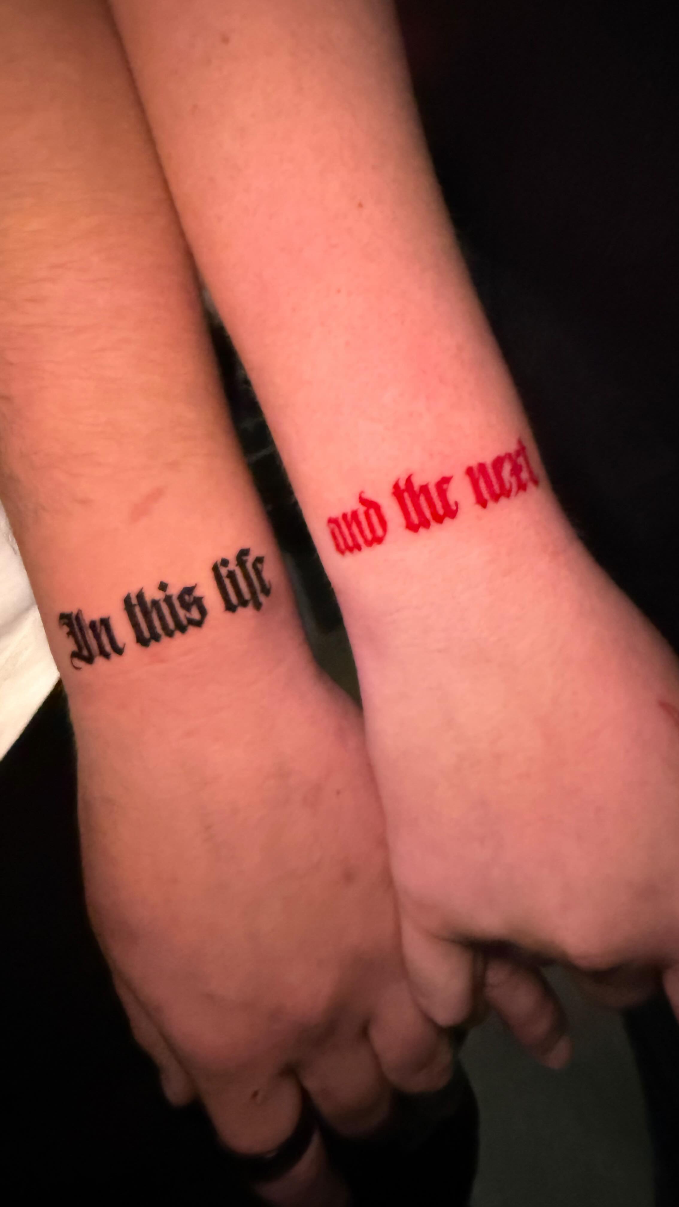 How fucking adorable are these guys 😍
Thanks again Ashlyn and Rory, it was a pleasure to have you both in!
#lettering #albury #alburytattoo #truelove❤️ #coupletattoo