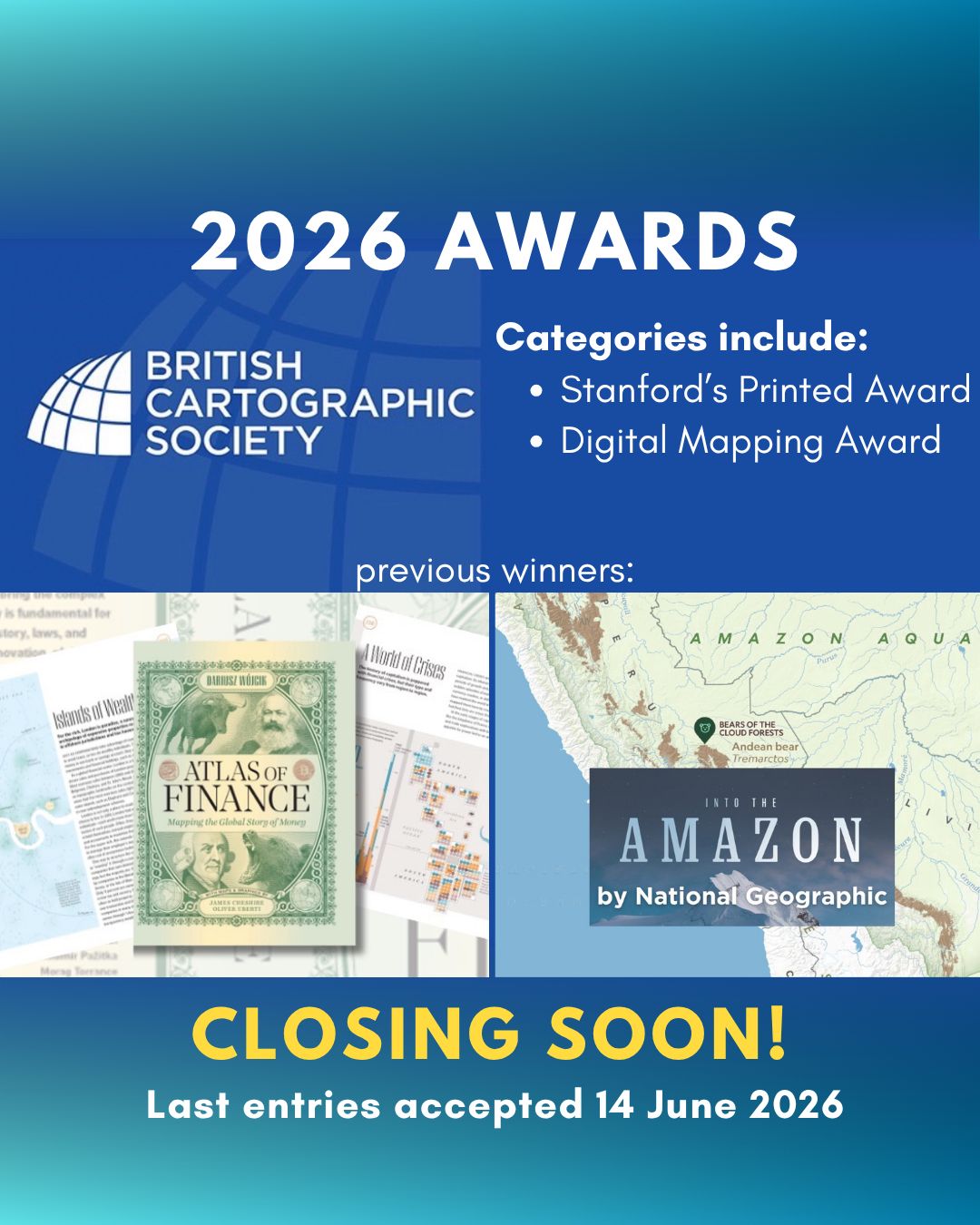 š BCS Awards 2026 š
Could you be the next winner of the Digital Map award or the Stanfords Printed Map Award?
Get your entries in asap before 14th June!
https://lnkd.in/d867AMC
Stanfords Travel