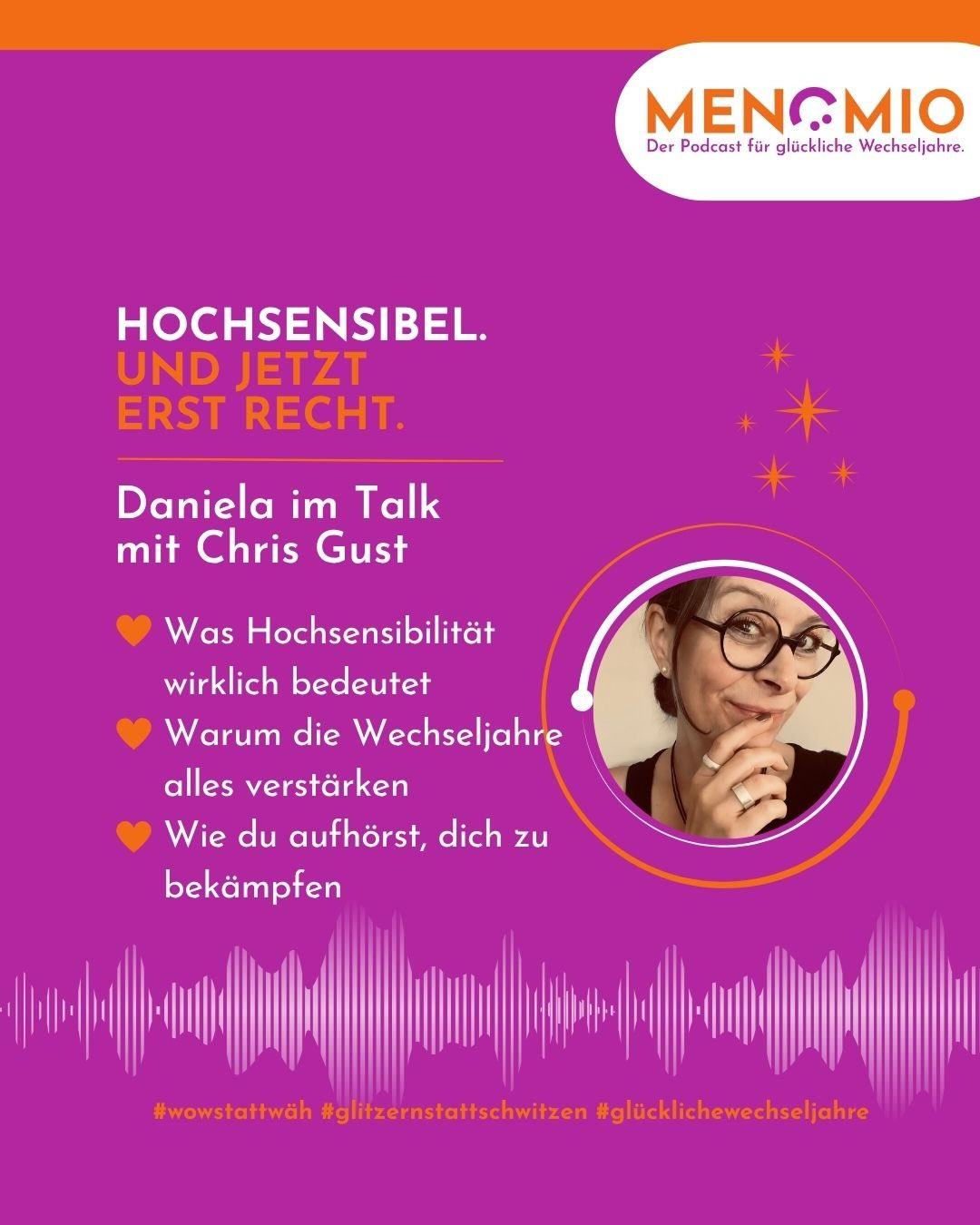 „Bin ich hochsensibel – oder einfach nur überfordert?“
Diese Frage stellen sich gerade unglaublich viele Frauen.
Und ganz ehrlich? Kein Wunder.
Denn genau das passiert in den Wechseljahren:
🩷 Dein System wird sensibler.
🧡 Reize kommen intensiver rein.
🩷 Und plötzlich fühlt sich alles… zu viel an.
Ich habe mit Chris Gust aka @let.s.talk.gentle darüber gesprochen –
und dieses Gespräch hat bei mir einiges verschoben. ✨
Was viele nicht wissen:
Das ist keine Schwäche.
Das ist dein Körper, der dich ernst nimmt.
👉 Hochsensibilität kann dein Frühwarnsystem sein.
👉 Dein innerer Kompass.
👉 Deine Einladung, dich endlich nicht mehr zu übergehen.
👇 Spürst du das auch gerade?
Was ist bei dir in letzter Zeit „zu viel“ geworden?
Schreib’s in die Kommentare – ich bin gespannt auf eure Erfahrungen. 🩷
🎙️ Die ganze Episode jetzt hören – Link in Bio.
#wowstattwäh #glitzernstattschwitzen #glücklichewechseljahre