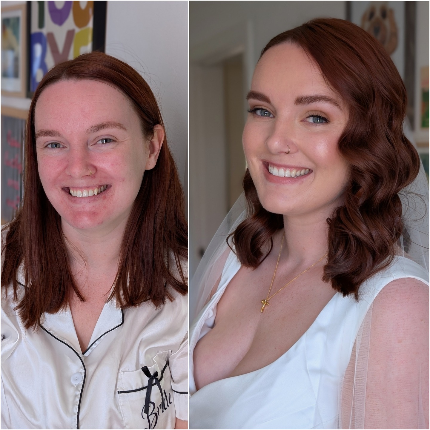 Rhianne
What a pleasure it was to meet Rhi and create her bridal makeup look for her, what a beautiful bride.
I met Rhi the week before the wedding for a practice run/ preview.
After our consultation and finding out what Rhi liked and wanted, and looking at her inspo pic of a previous bride of mine Erica for her vibe, we decided on a matte modern eye in browns, nothing too dark with a touch of lightness in the corner but no shimmer, we tried a corner flick of a false lash look and a full eye look to compare the looks too. Rhi didn't want any lipstick or liner so I used a Tropic lip balm with a hint of pink.
Rhi had a facial booked in for the next day after her preview and I gave her some last minute advice too to ensure a really hydrated base and it looked so much brighter, hydrated and clearer on the wedding day and I could create the look I knew would look fab on her, beautifully enhanced, Rhi wearing the makeup not the other way around!
Gorgeous!!
Such a chilled laid back wedding, I also had the pleasure of doing extra bridal party makeup too which was fun, we can't forget Toby the dog who was my new best friend and seeing @alexapoppephoto which was a nice surprise!
Thanks so much for having me and congrats again to you both.
Rhi if you see this please do tag any other supplier so I can add them too.
#moretonhouse #bidefordmua #bridalmakeup #naturalbridalmakeup #weddingmakeup