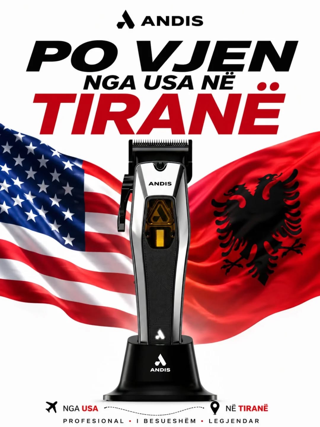🇺🇸 ✈️ Andis po vjen nga USA në Tiranë!
Cilësi amerikane, performancë profesionale dhe stil për çdo berber.
Së shpejti tek BerberAlb.com — përgatitu për nivelin tjetër të prerjeve. 🔥💈
#Andis #USA #Tirane #BerberAlb #BarberShop BarberLife AndisClippers