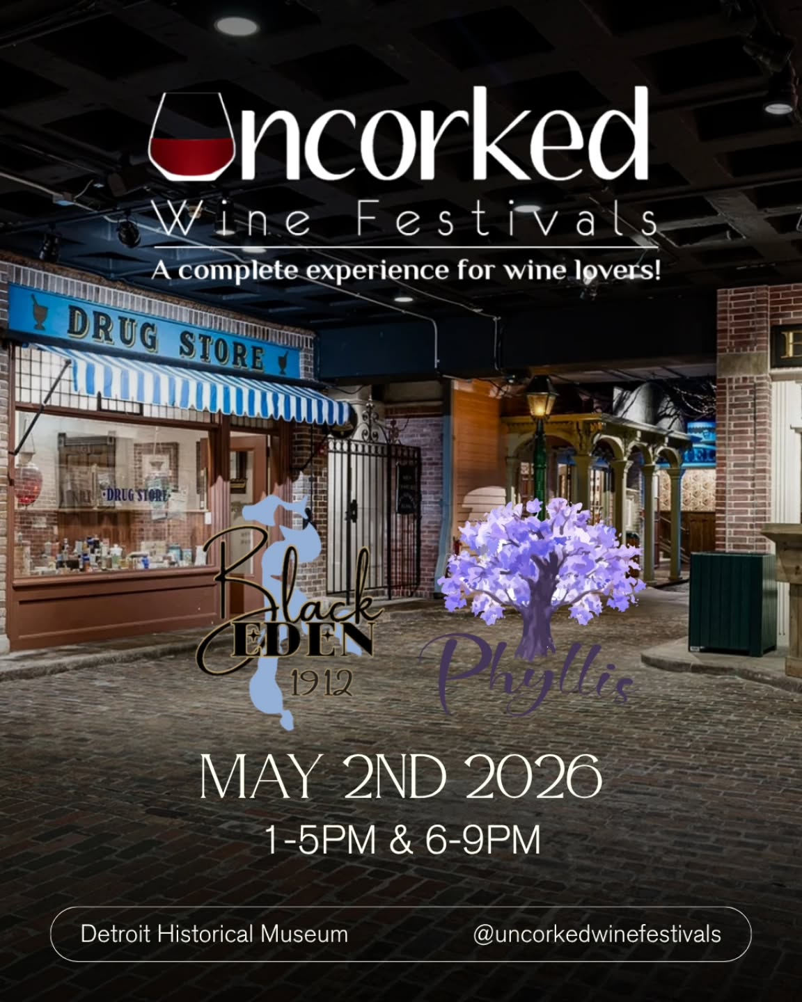 Don't forget ‼️
...to come see us at the @uncorkedwinefestivals this Saturday, May 2nd, 1-5pm and 6-9pm.
With our beautiful @blackeden1912 Moscato and @phylliswine_ Etta Red and Joneè Rosè ready for you to sip and enjoy!
We cant wait to see you there!
📍 Detroit Historical Museum
#UncorkedWineFestival
#DetroitEvents
#DetroitMichigan
#BlackEden1912
#PhyllisWines