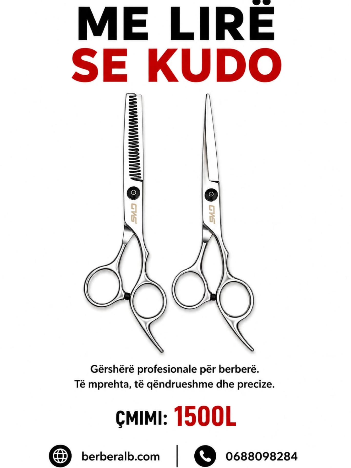 Gërshërë profesionale stilimi për berberë dhe parukierë.
Të mprehta, të lehta dhe super komode në përdorim të përditshëm.
#GershereProfesionle
#BerberAlb
#BarberTools
#Parukeri
#MeLireSeKudo