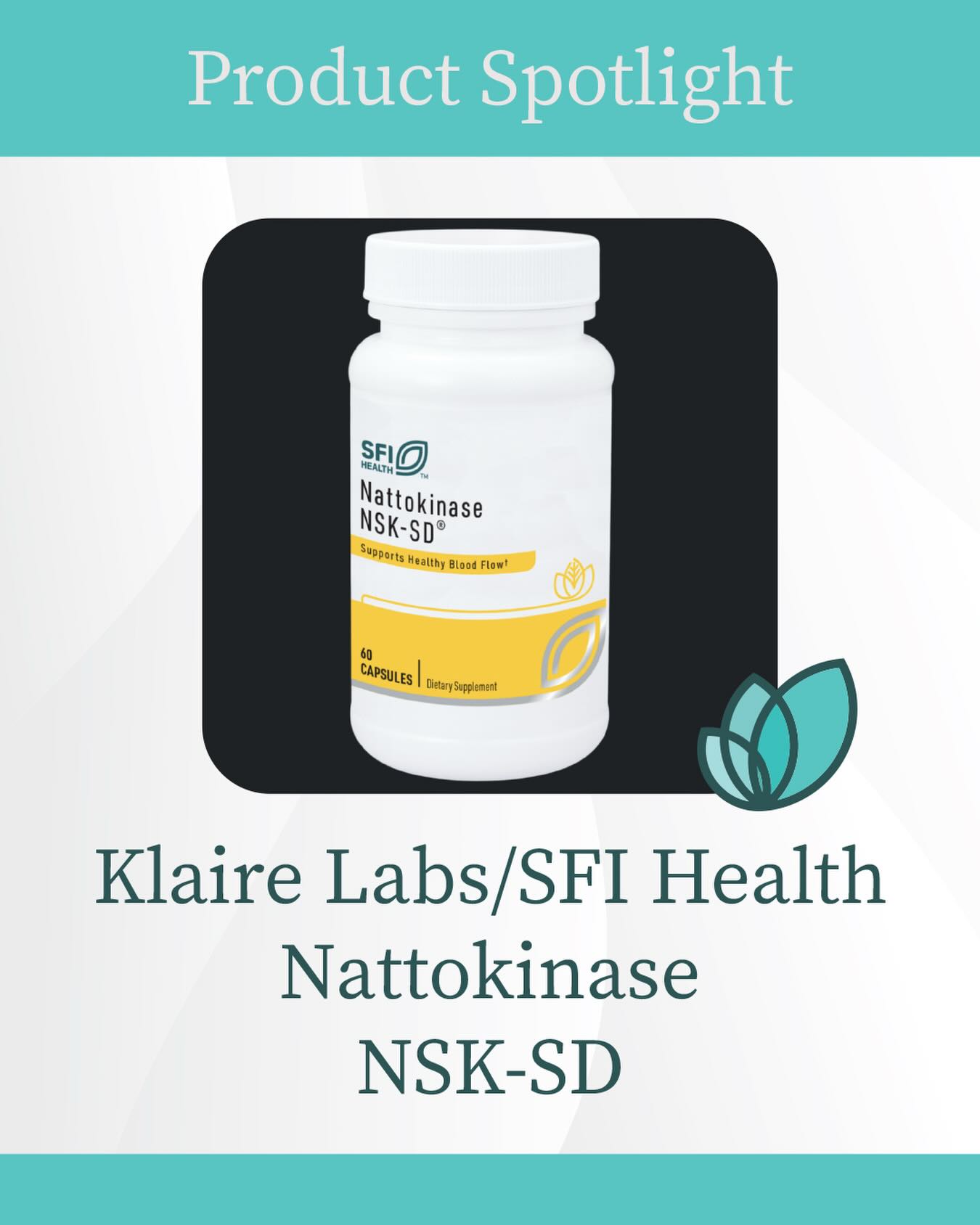 🌿PRODUCT SPOTLIGHT🌿
Nattokinase is a proteolytic enzyme whose principle effect is fibrinolysis or degradation of fibrin, a fibrillar protein that when linked together forms the mesh essential for blood clot formation.† Nattokinase also upregulates the body’s natural mechanism that guards against excess fibrin formation.† Nattokinase may support healthy blood clotting, circulation, and platelet function by helping to maintain optimum function of the body’s normal fibrinolytic processes.† Produced from fermentation of non-GMO soybean isolates by Bacillus subtilis natto. Standardized to fibrin activity units and free of vitamin K.
http://us.fullscript.com/login
#friscotx #healthproducts #healthandwellness #wellnessproducts #friscomoms