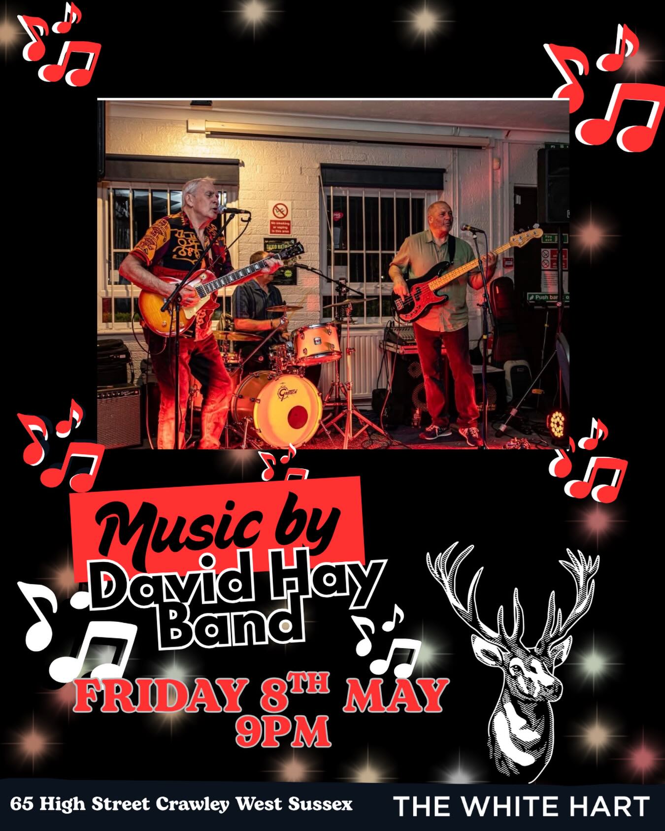 This Friday live music with the David Hay band starting at 9pm