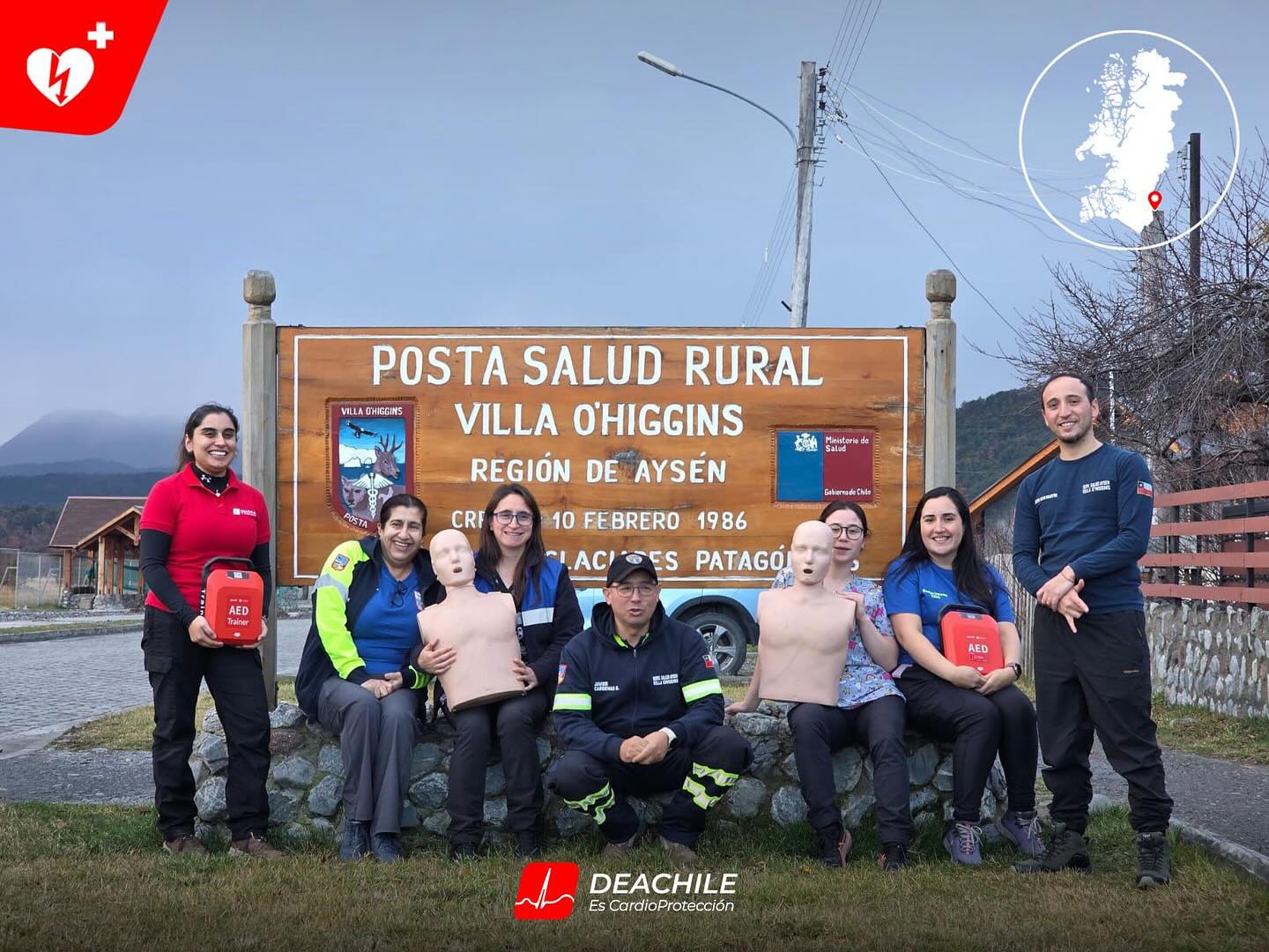 Llegando con los Desfibriladores a 2.400 km de Santiago 🇨🇱, en una localidad fronteriza, aislada, de la Región de Aysén. Seguimos avanzando, con nuestro sueño hace 16 años , llevar el DEA a cada rincón de CHILE @deachile_es_cardioproteccion www.deachile.cl