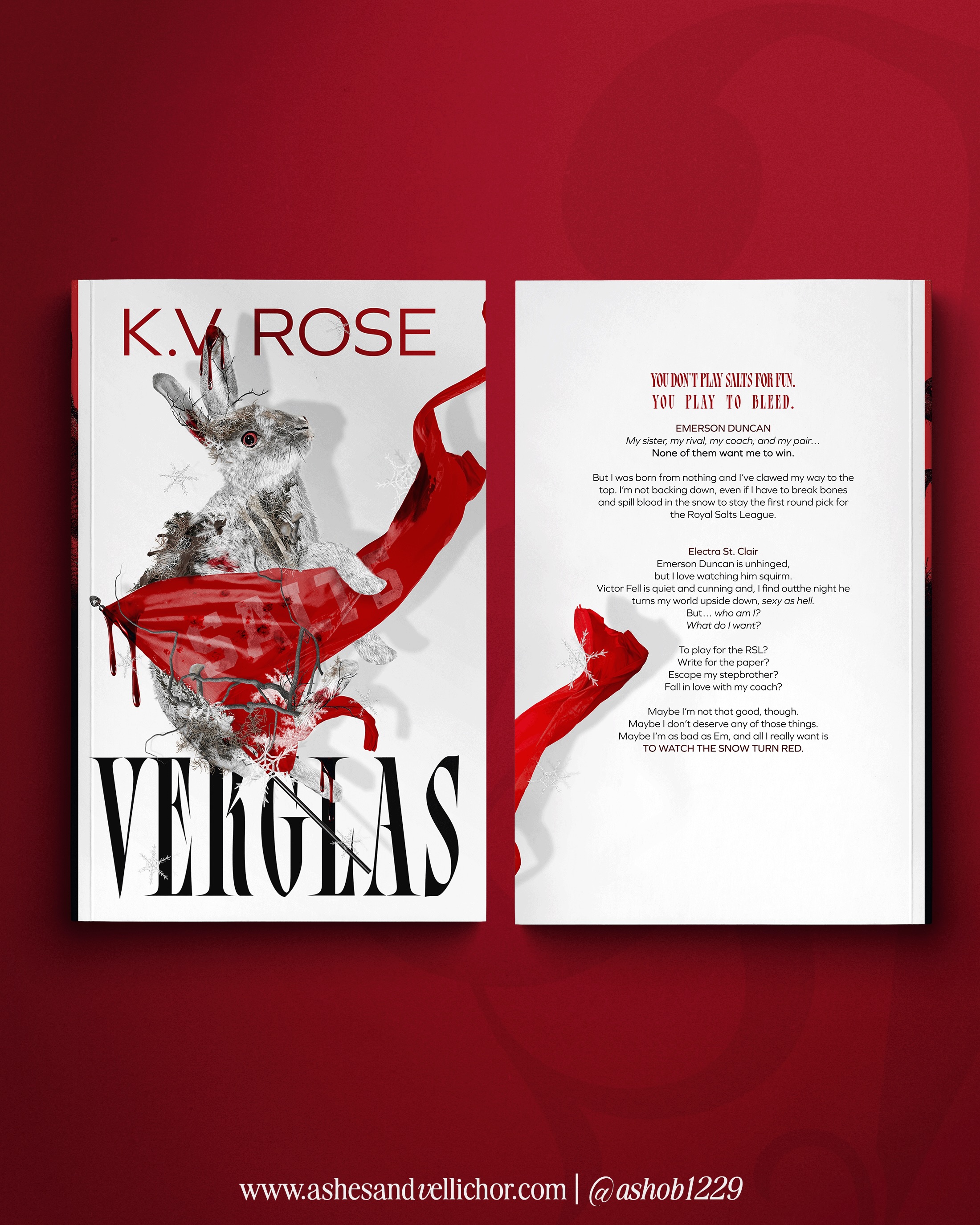 If forest rot, botanical horror, & cottage gore designs could take over the design space I would be one happy reader. If I could design them forever, current Ashlee would live a dream, future Ashlee may differ in opinion.
Super excited to share the updated cover design for Verglas by @kvrose_ . If there isn’t a coined term for the winter edition of the above aesthetics I am inventing it right now and using Frost Rot.. or maybe.. Rime Rot?™️ (Ask Siri what rime is). The rabbit eye, the fur, all of the above. obsessed.
Cover Design by Ashes and Vellichor Designs / @ashob1229
#Ashesandvellichor #romanceauthors #bookcoverdesigns #freelancedesigner #frostrot